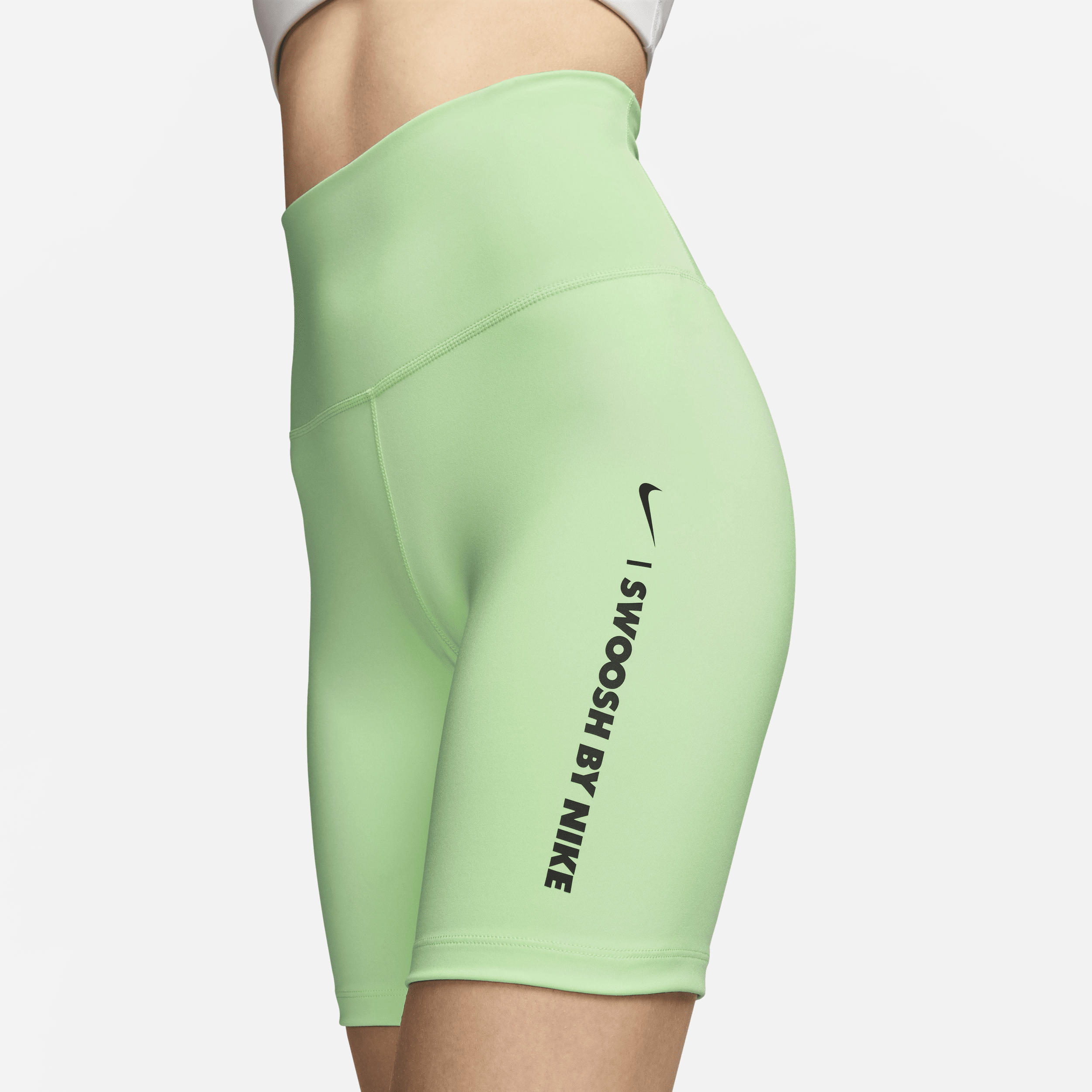 Nike One bikeshorts met hoge taille voor dames (18 cm) Groen