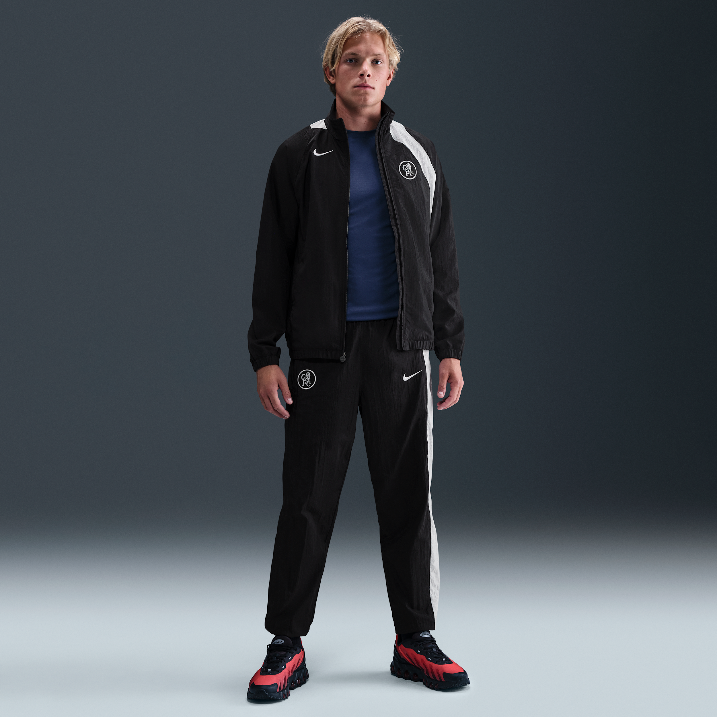 Nike Chelsea Total 90 Trainingsbroek Woven 2025-2026 Zwart Wit