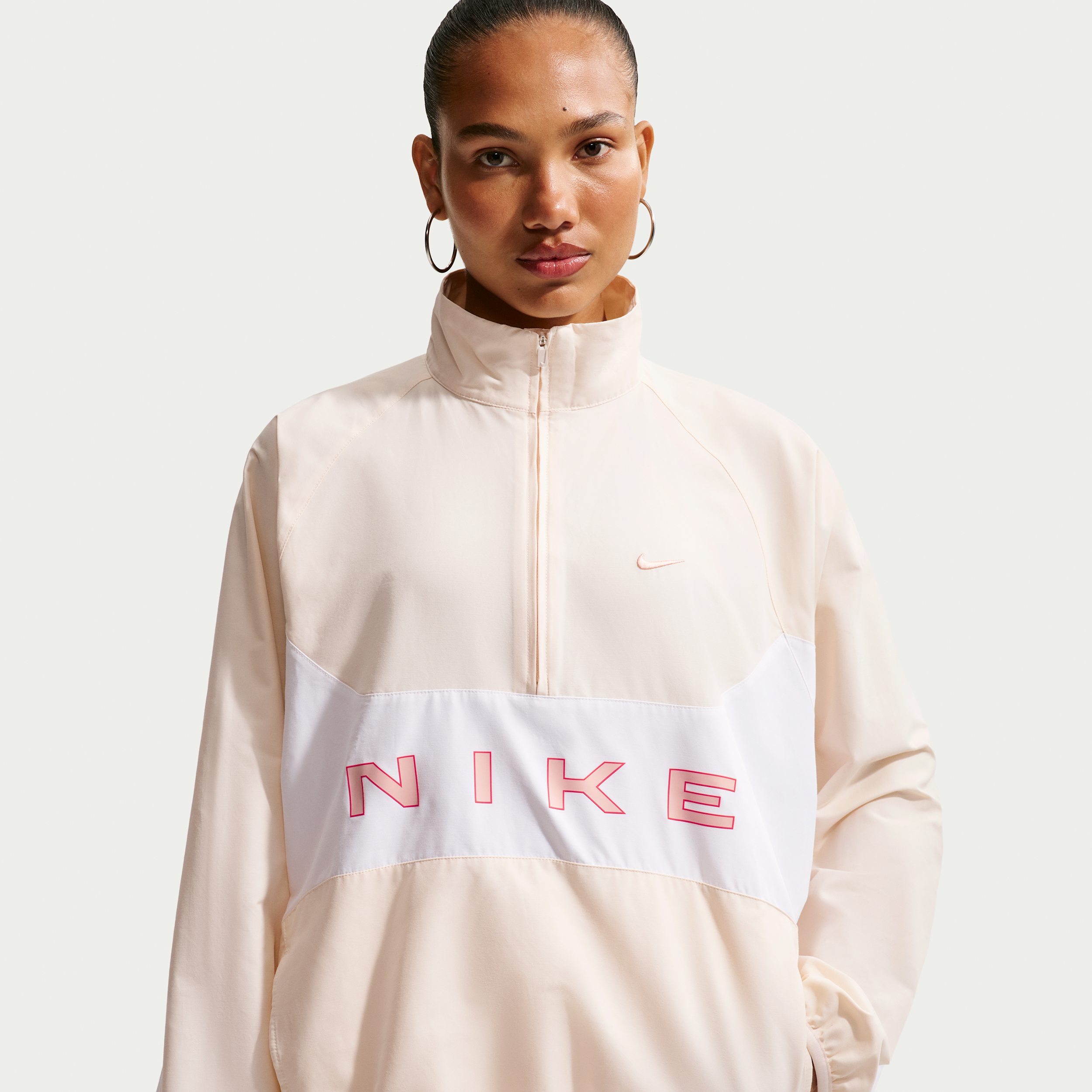 Thumbnail - Nike Oversize-Jacke mit Viertelreißverschluss für Damen - Weiß