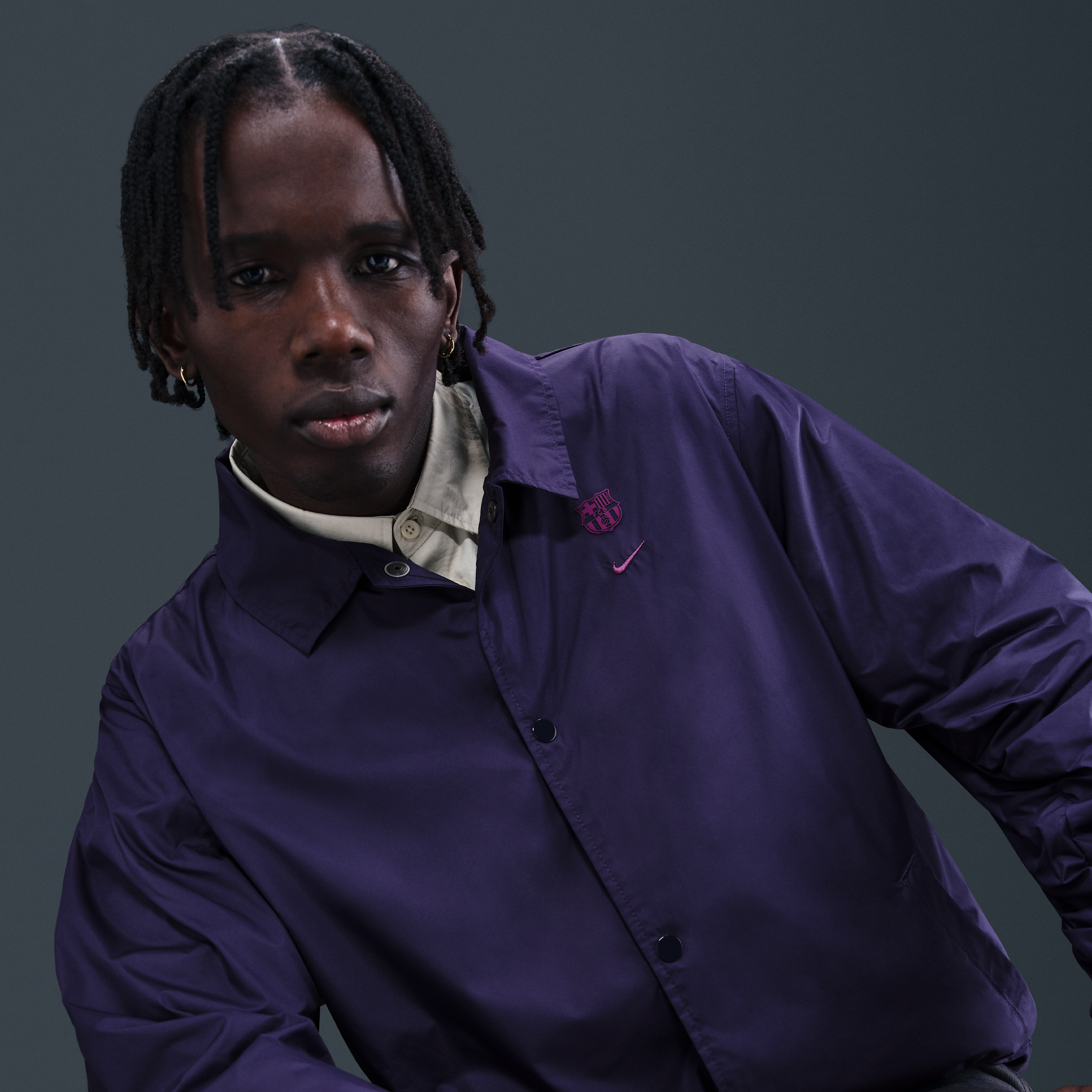 Thumbnail - FC Barcelona Club Nike Fußball-Coaches-Jacke (Herren) - Lila