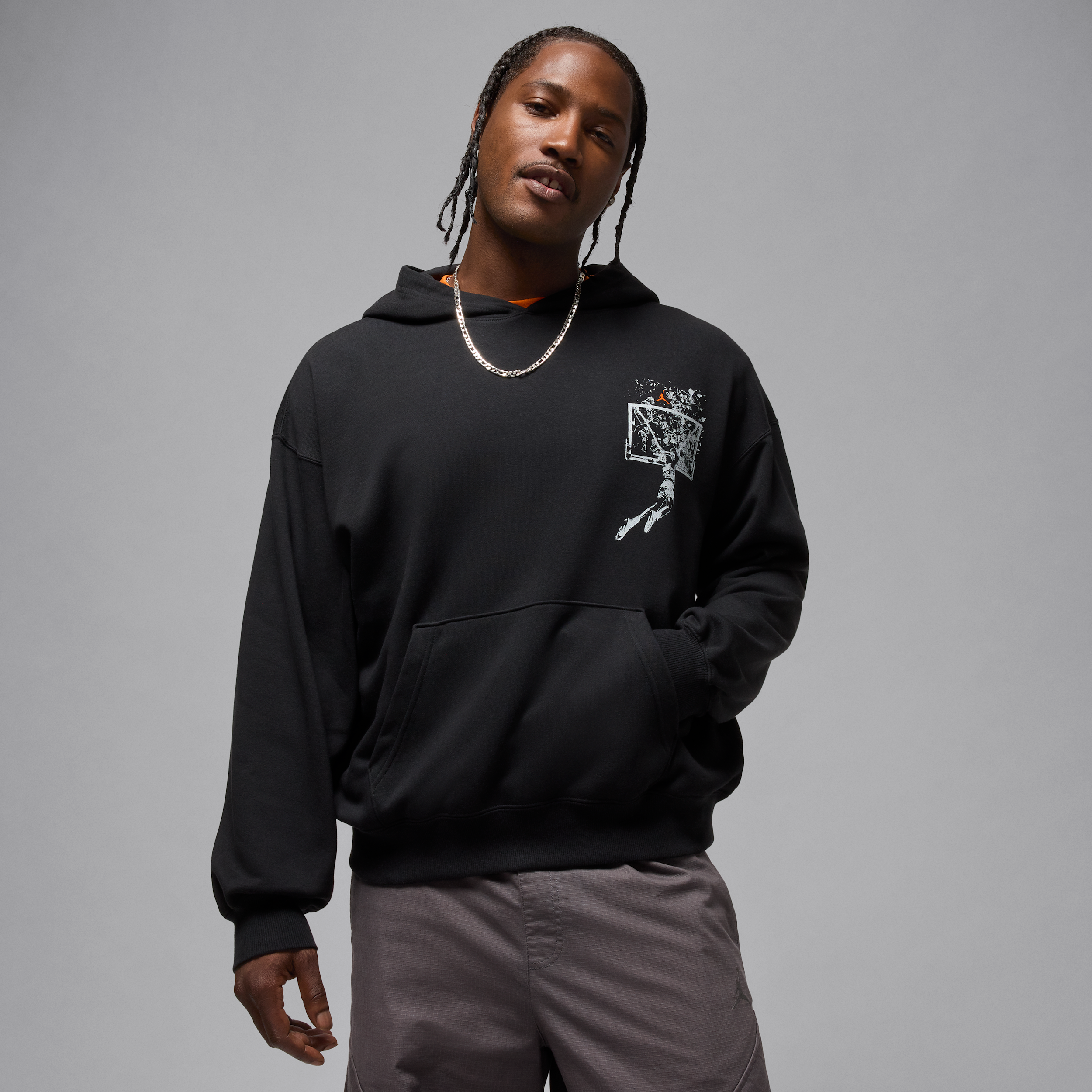 Nike Jordan Brooklyn Men’s Oversized Pullover Hoodie – Black – Cotton/Polyester Nike Jordan Brooklyn Men’s Oversized Pullover Hoodie – Black – Cotton/Polyester