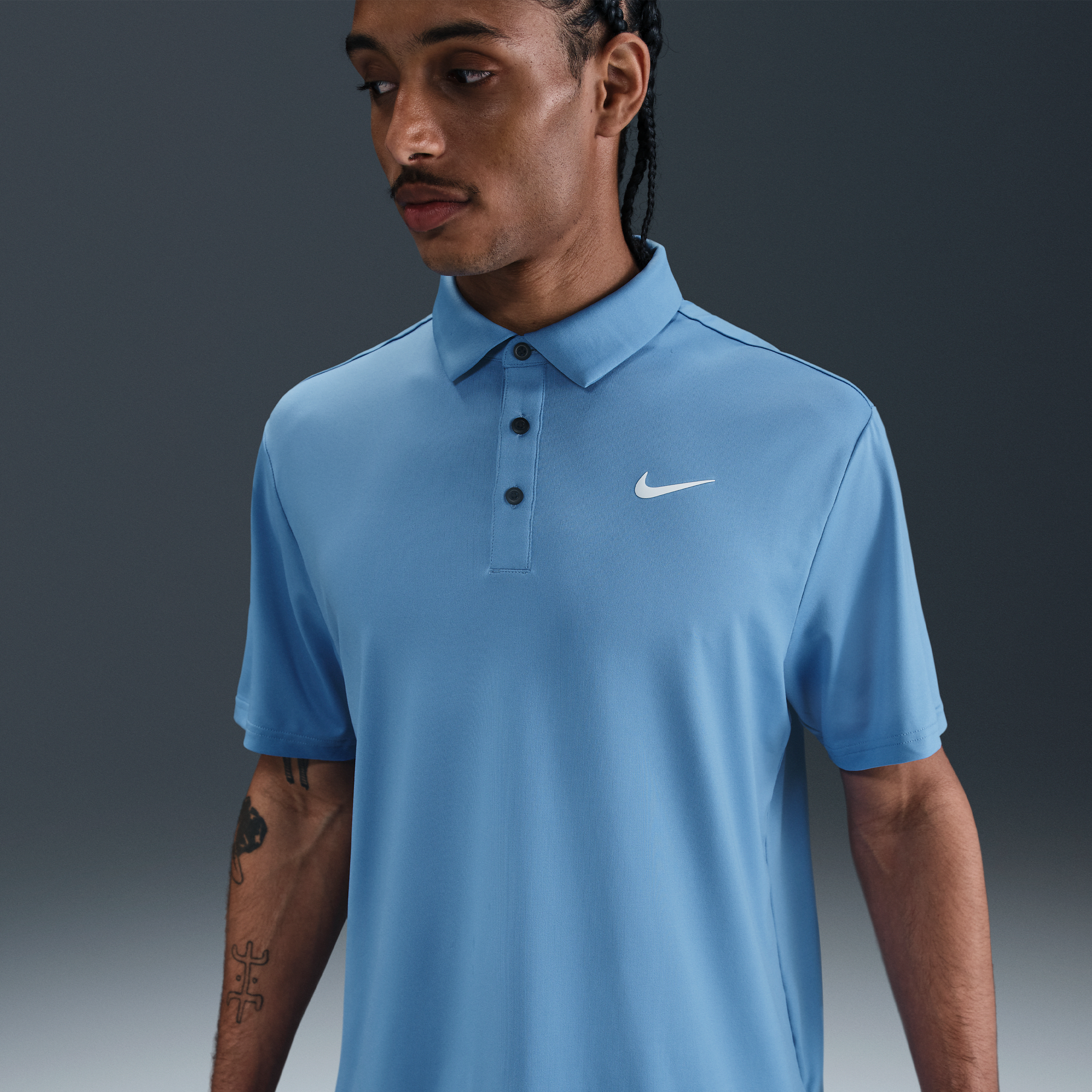 Thumbnail - Nike Tour Golf-Poloshirt mit Dri-FIT-Techonologie (Herren) - Blau