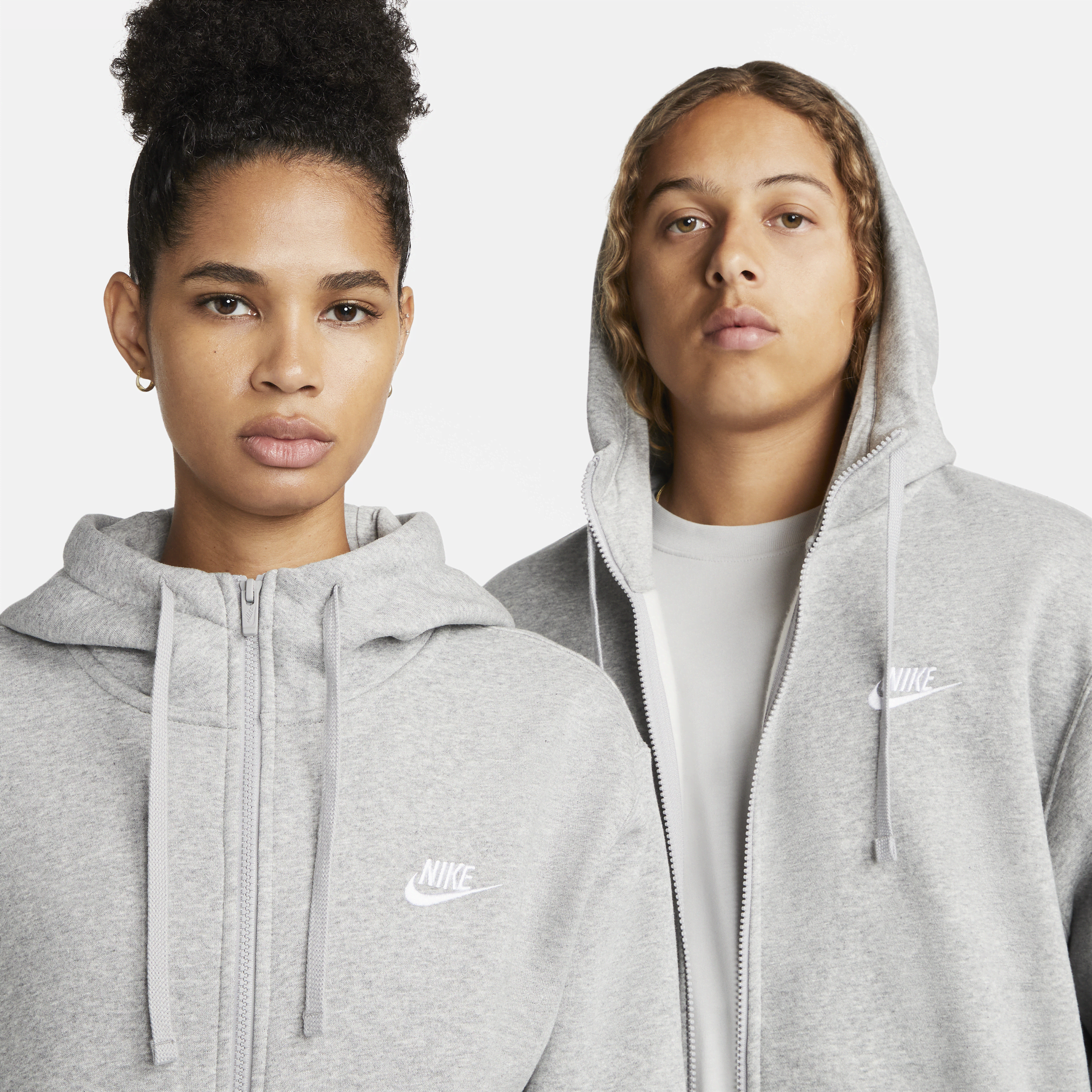 Sweat à capuche et zip Nike Sportswear Club Fleece pour Homme - Gris