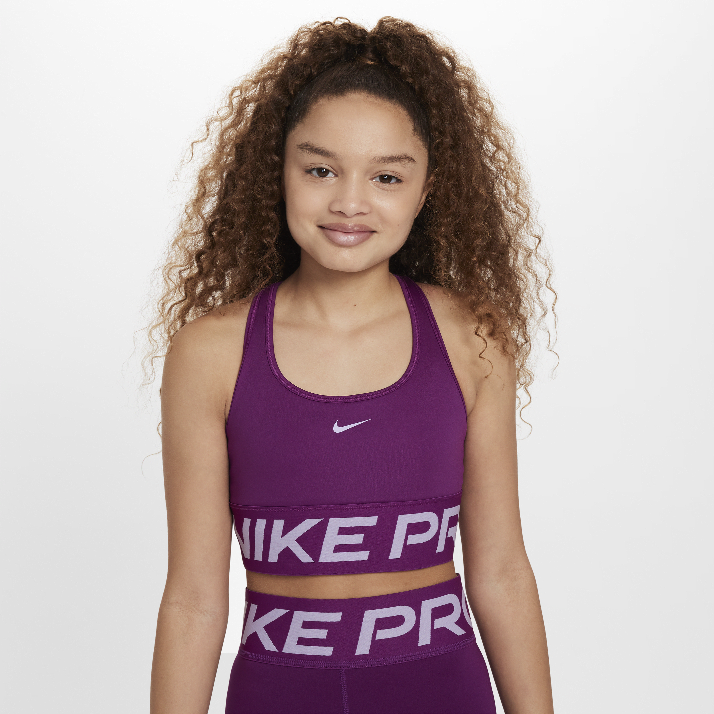 Nike Swoosh sport-bh voor meisjes Paars