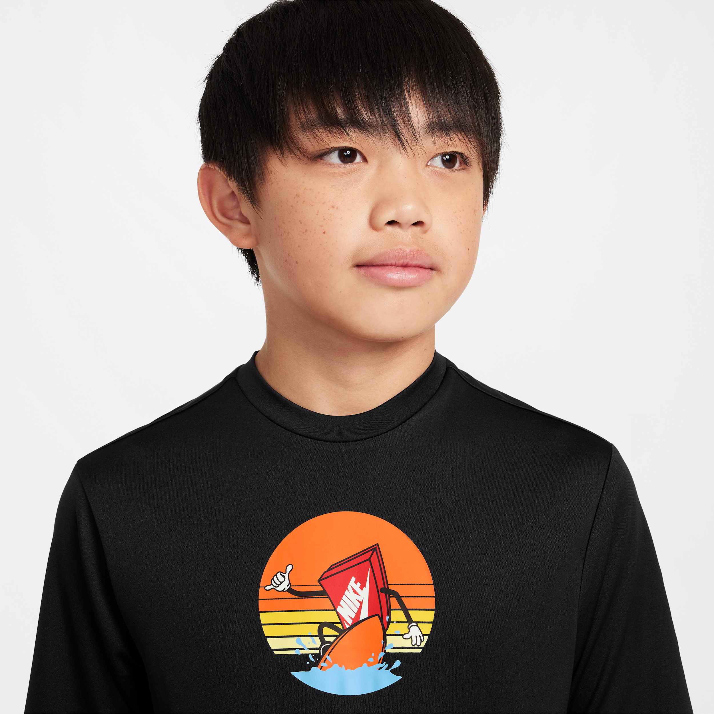 Thumbnail - Nike Swim Hydroguard Dri-FIT Kurzarmshirt (ältere Kinder, Jungen) - Schwarz