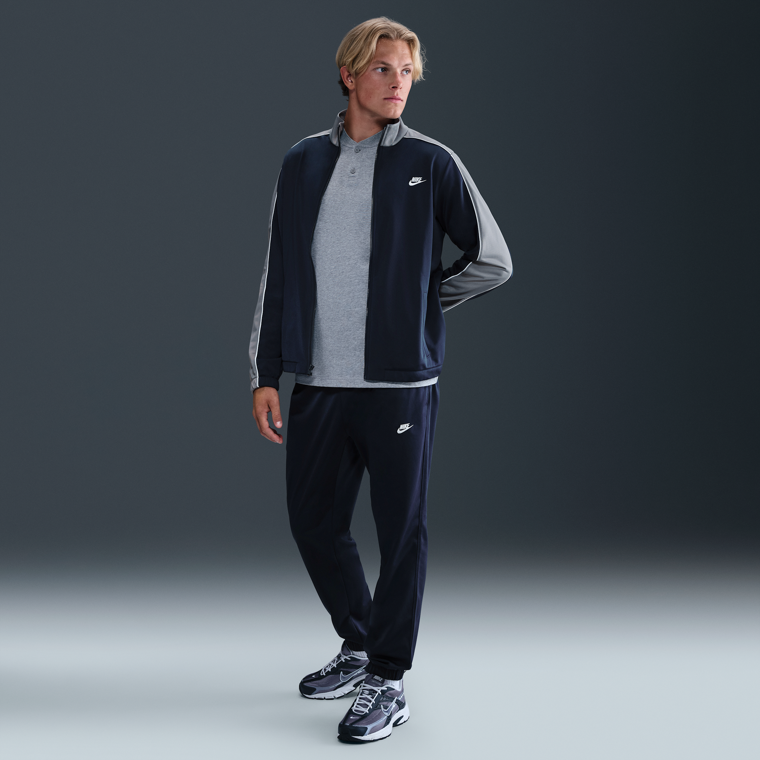 Nike Club Mens Poly-Knit Tracksuit - Blue - Polyester