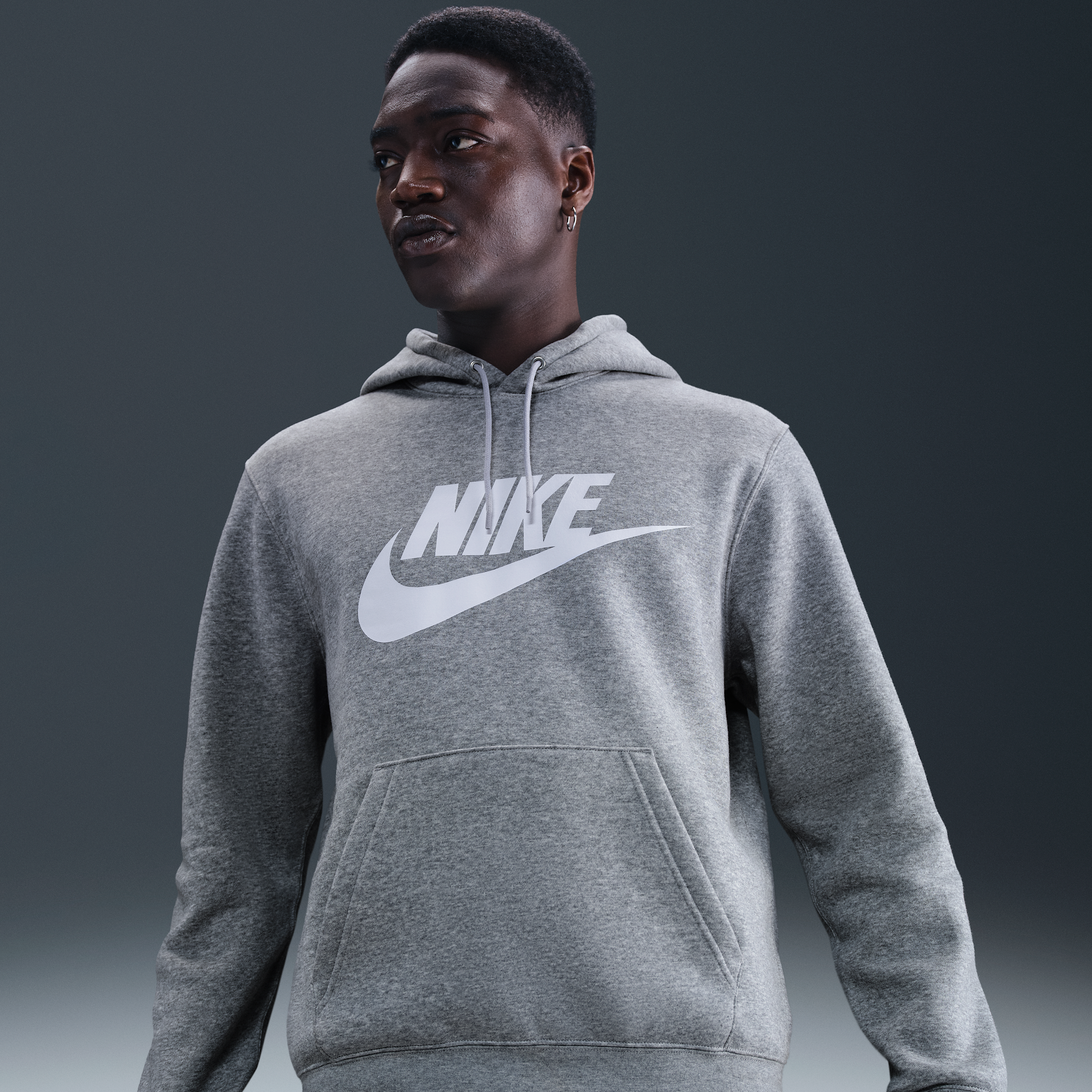 Thumbnail - Nike Club Fleece-Hoodie für Herren - Grau