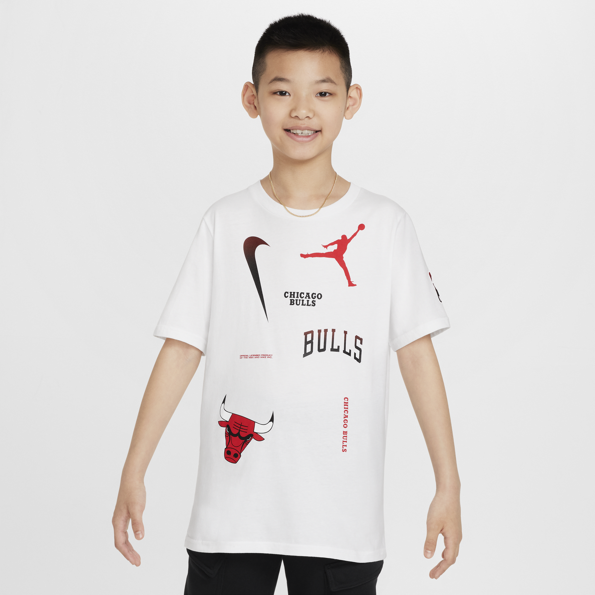 Jordan Chicago Bulls Courtside Statement Edition  Max90 NBA-shirt voor kids - Wit