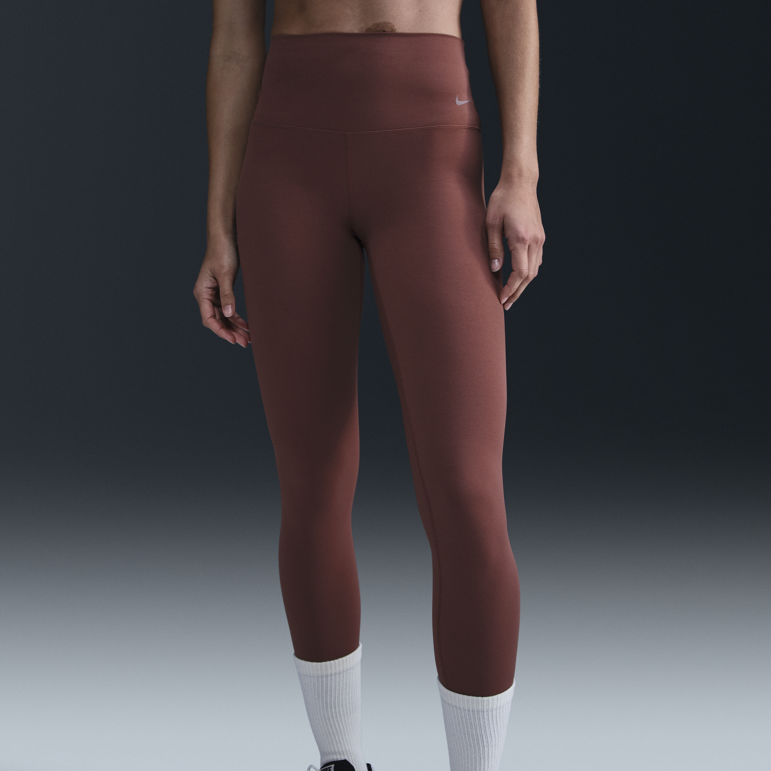 Legging 7/8 à taille haute et maintien léger Nike Zenvy pour femme - Marron