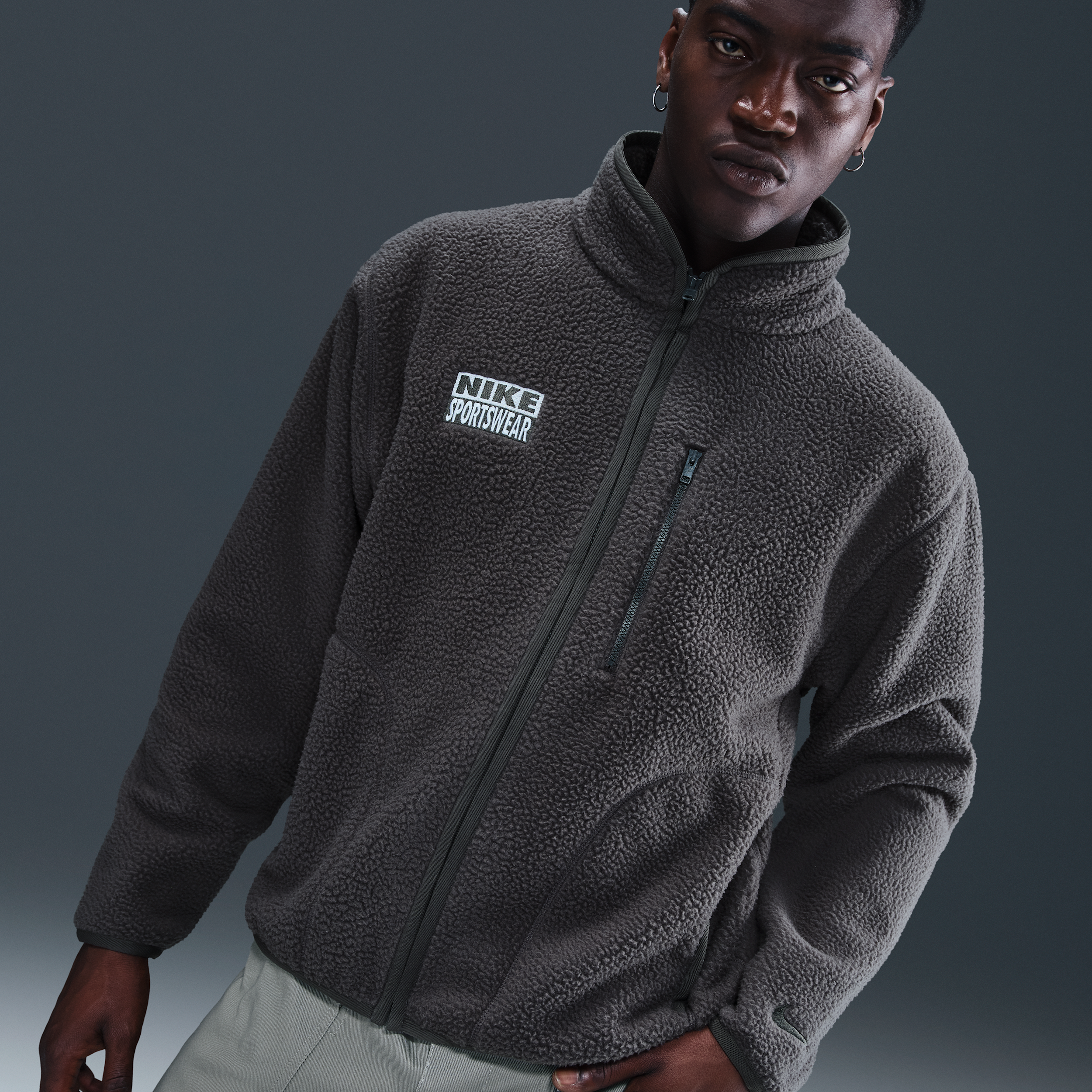 Nike Club Men's Winter Jacket - Brown - Fleece