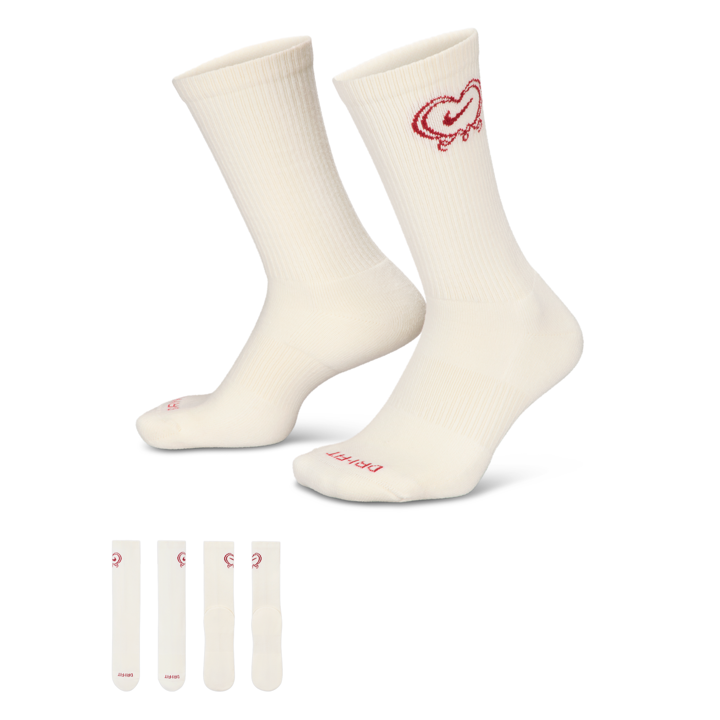 Calze di media lunghezza ammortizzate Nike Everyday Plus (1 paio) - Bianco