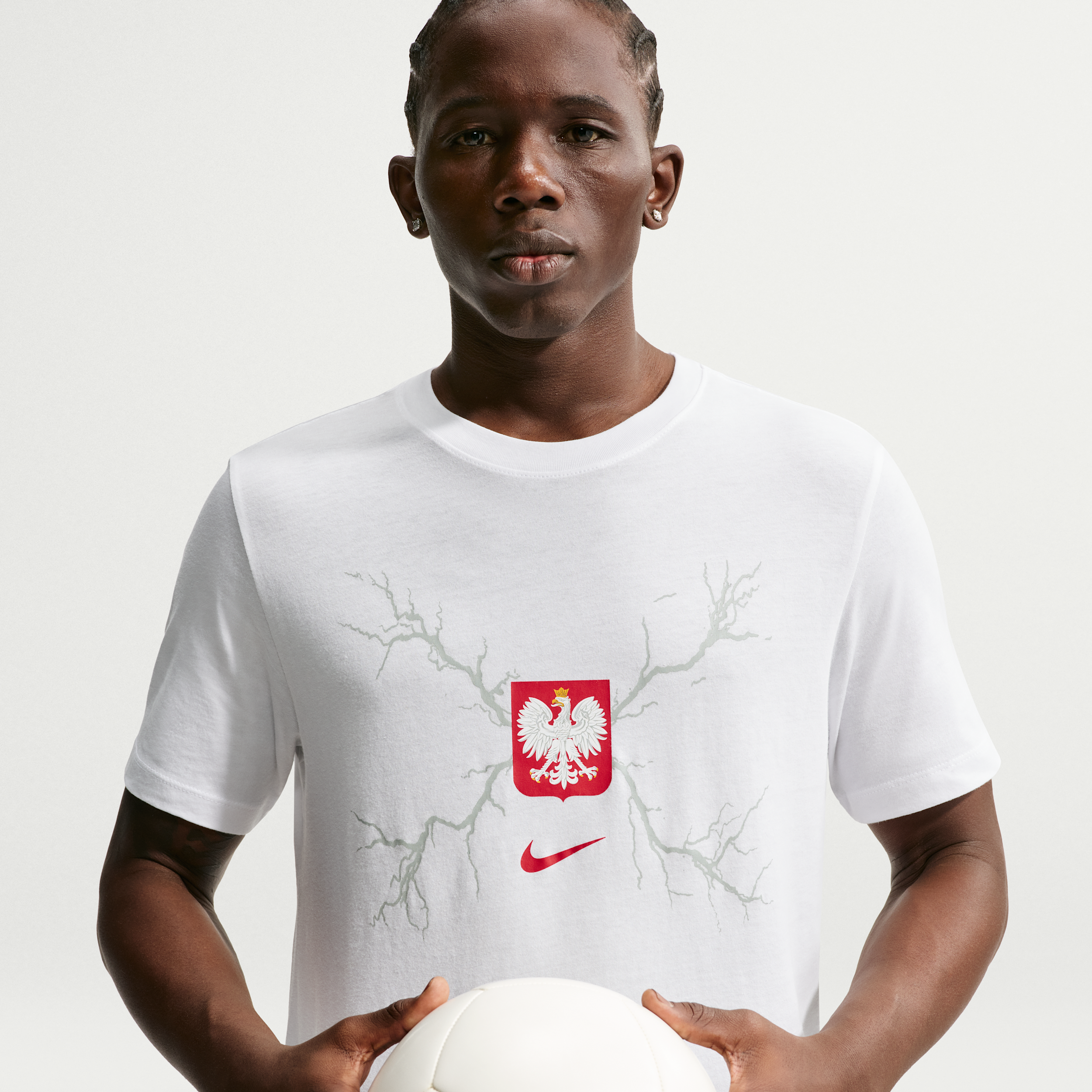 Polen 2026 Nike-fodboldtrøje til mænd - hvid