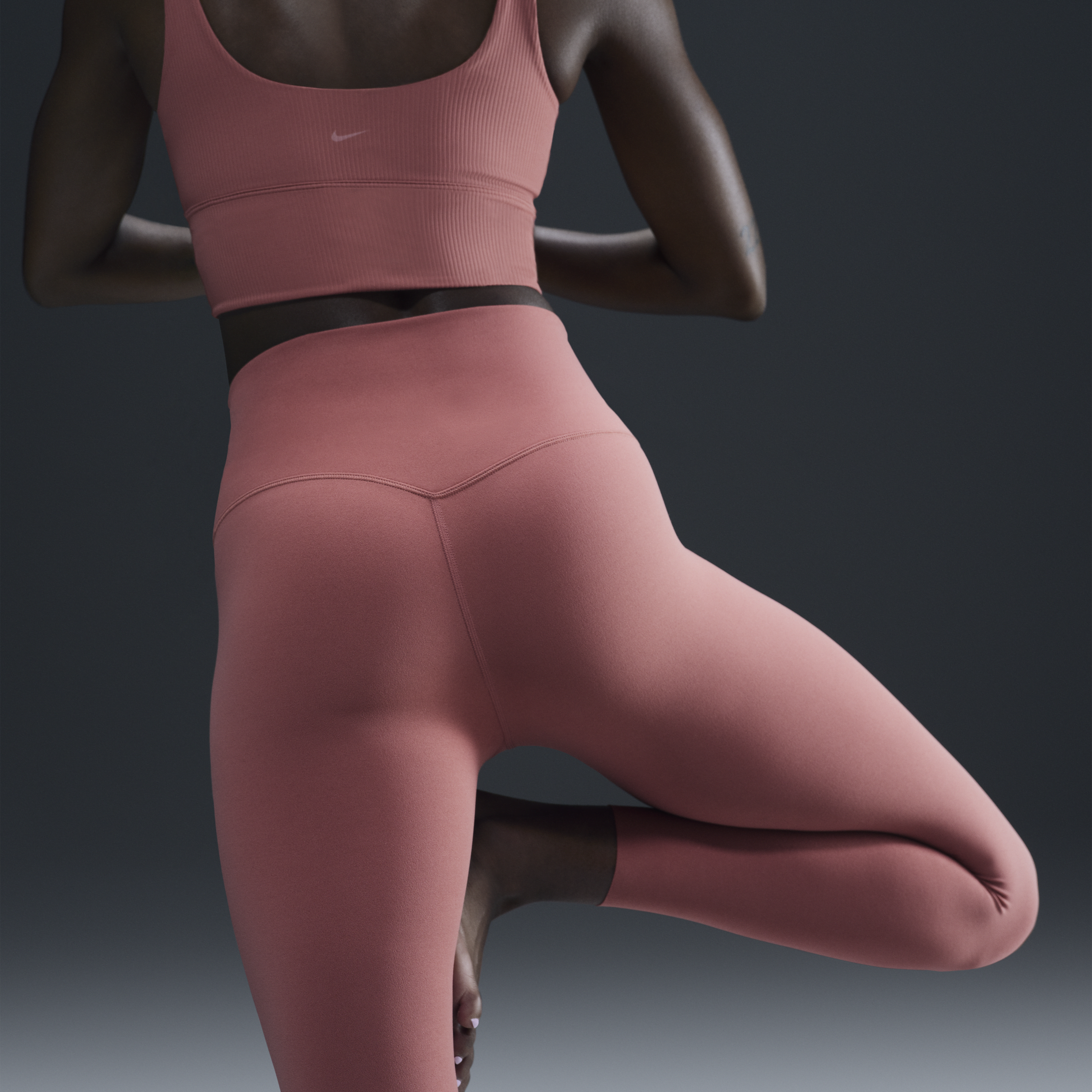 Legging 7/8 à taille haute et maintien léger Nike Zenvy pour femme - Rose