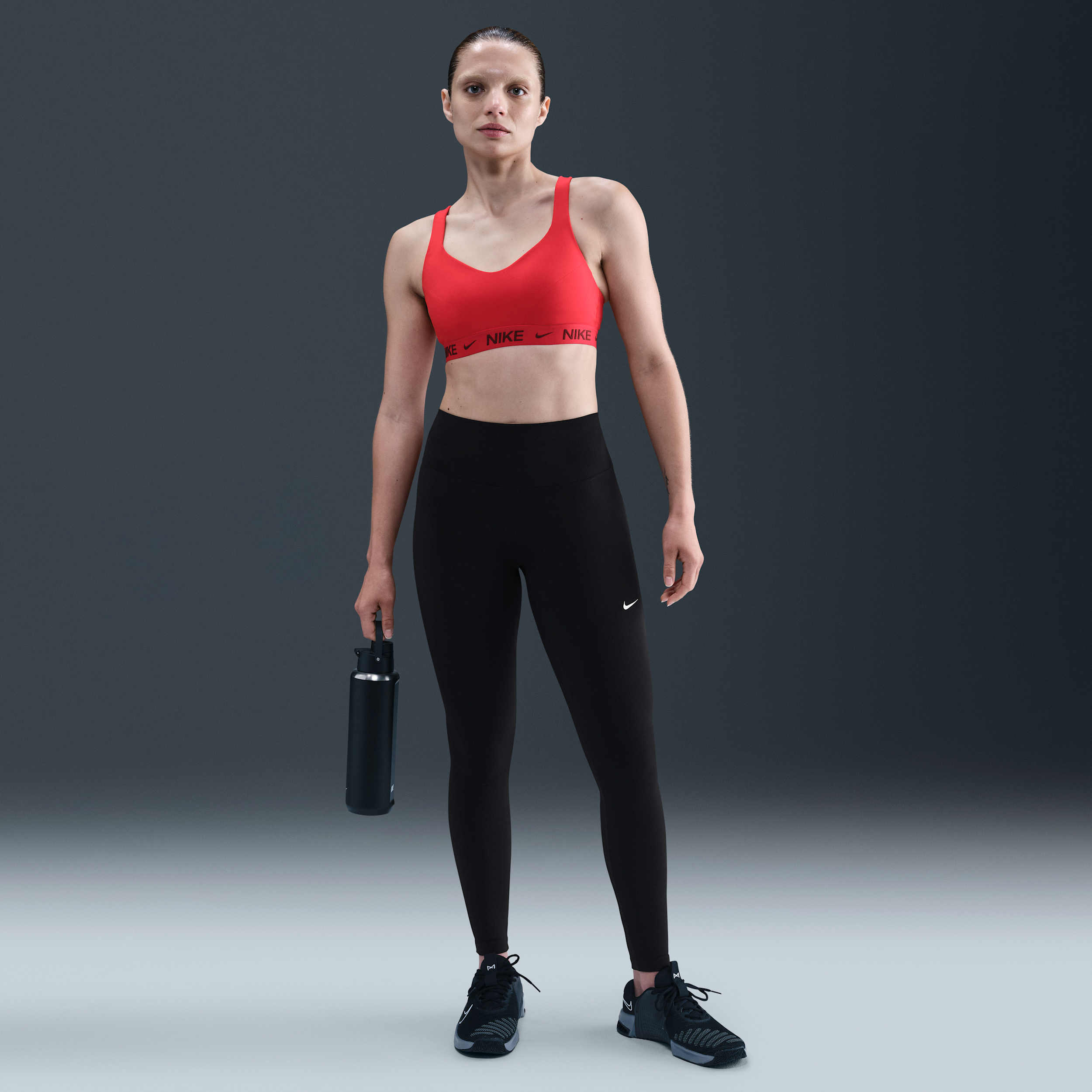 Nike One Seamless Front Womens High-Waisted Full-Length Leggings - Black - Polyester/Elastane