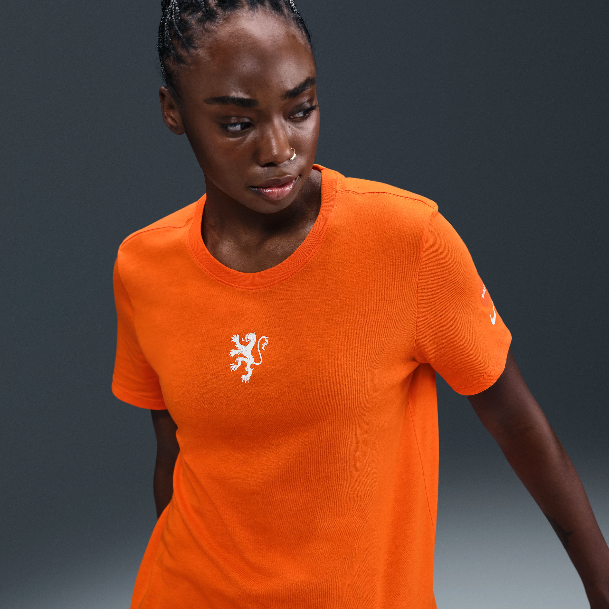 Netherlands Womens Nike Football T-Shirt - Orange - Cotton