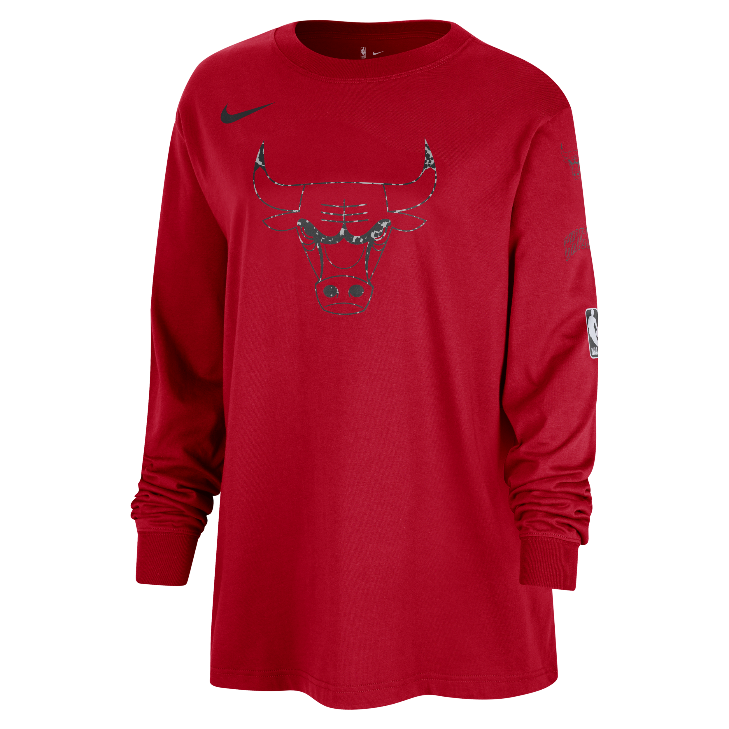 Nike Chicago Bulls Essential NBA-damesshirt met lange mouwen Rood