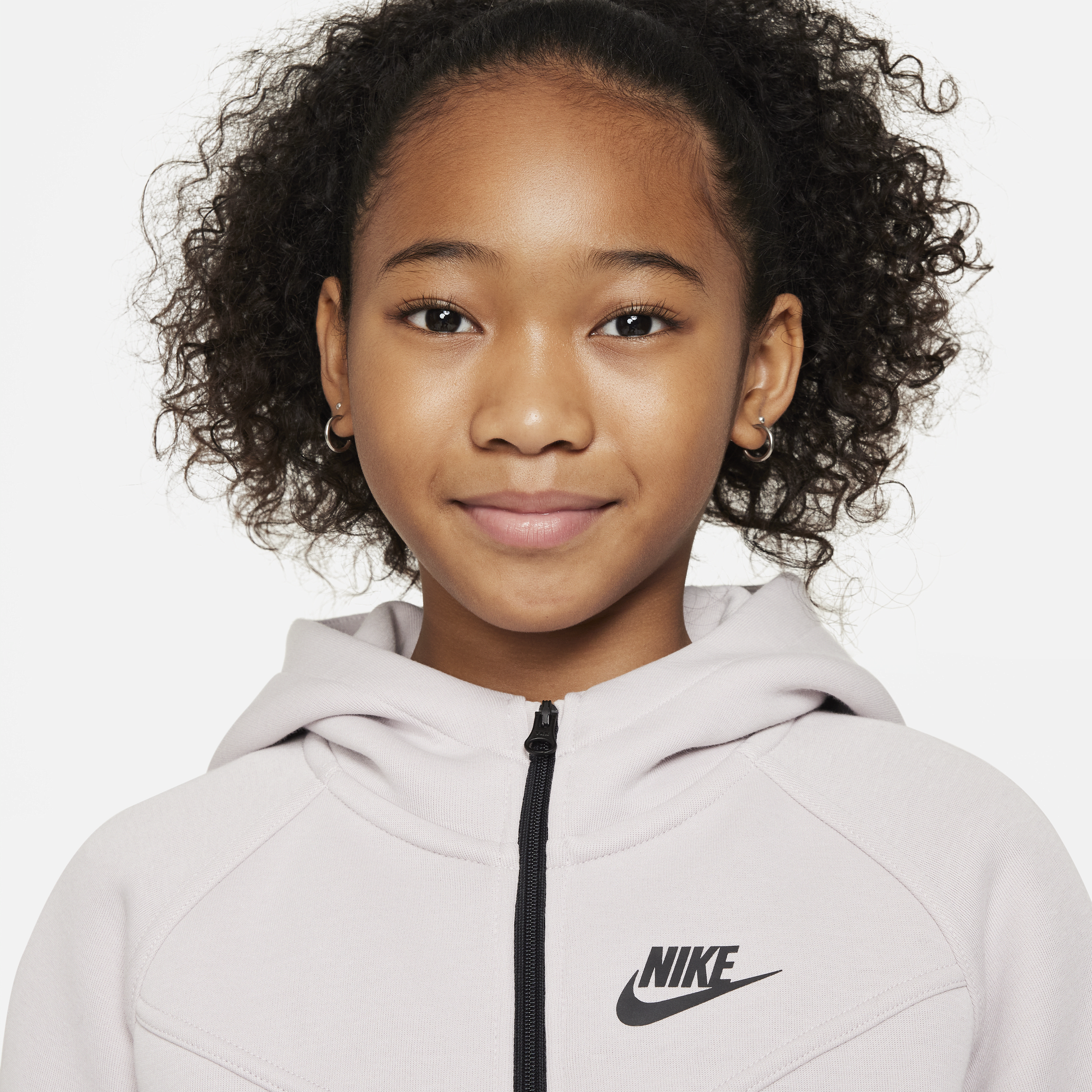 Nike Sportswear Tech Fleece Hoodie met rits over de hele lengte voor meisjes Paars