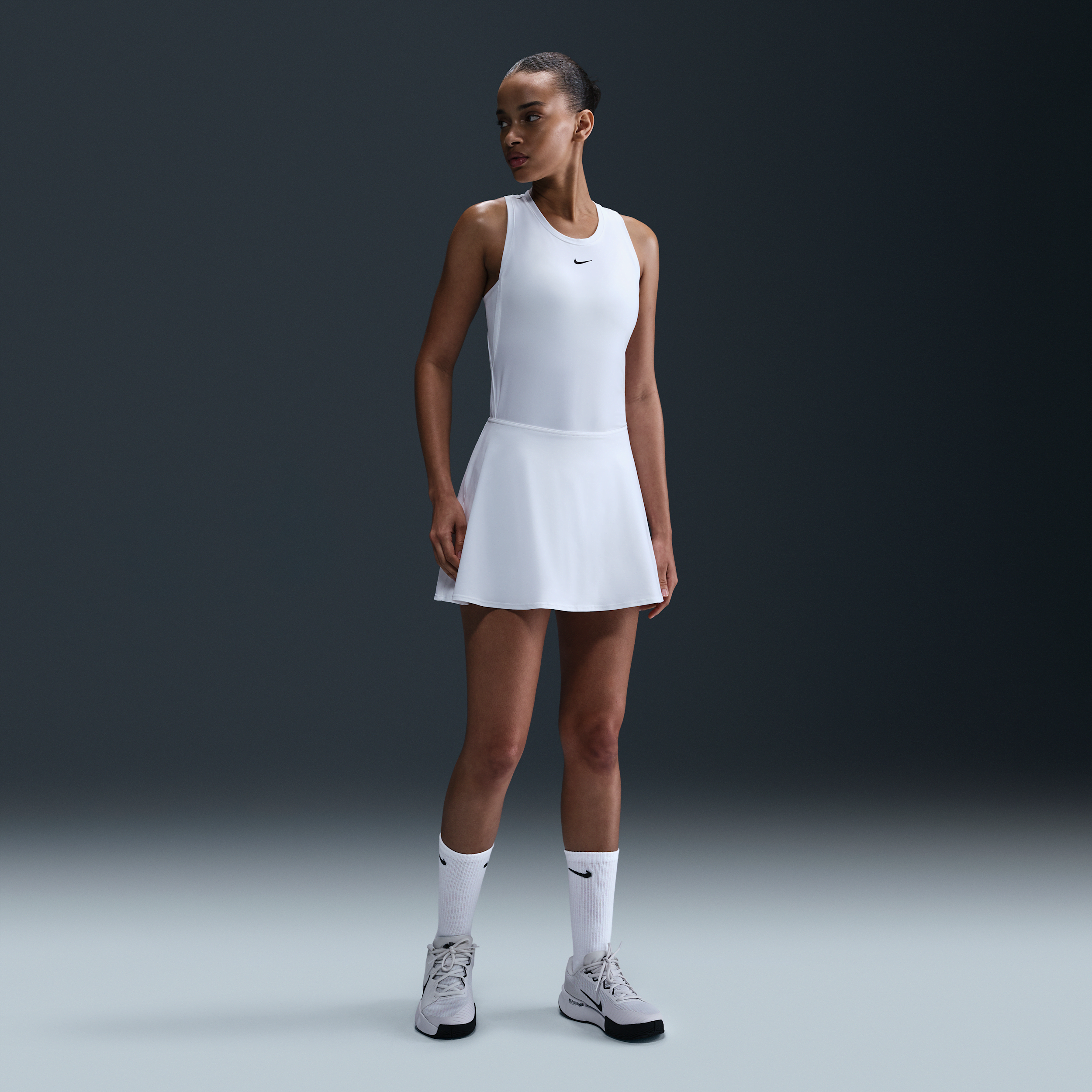 Nike Victory Women's Dri-FIT Short Flouncy Tennis Skirt - White - Recycled Polyester Minimum - 50% Recycled Polyester