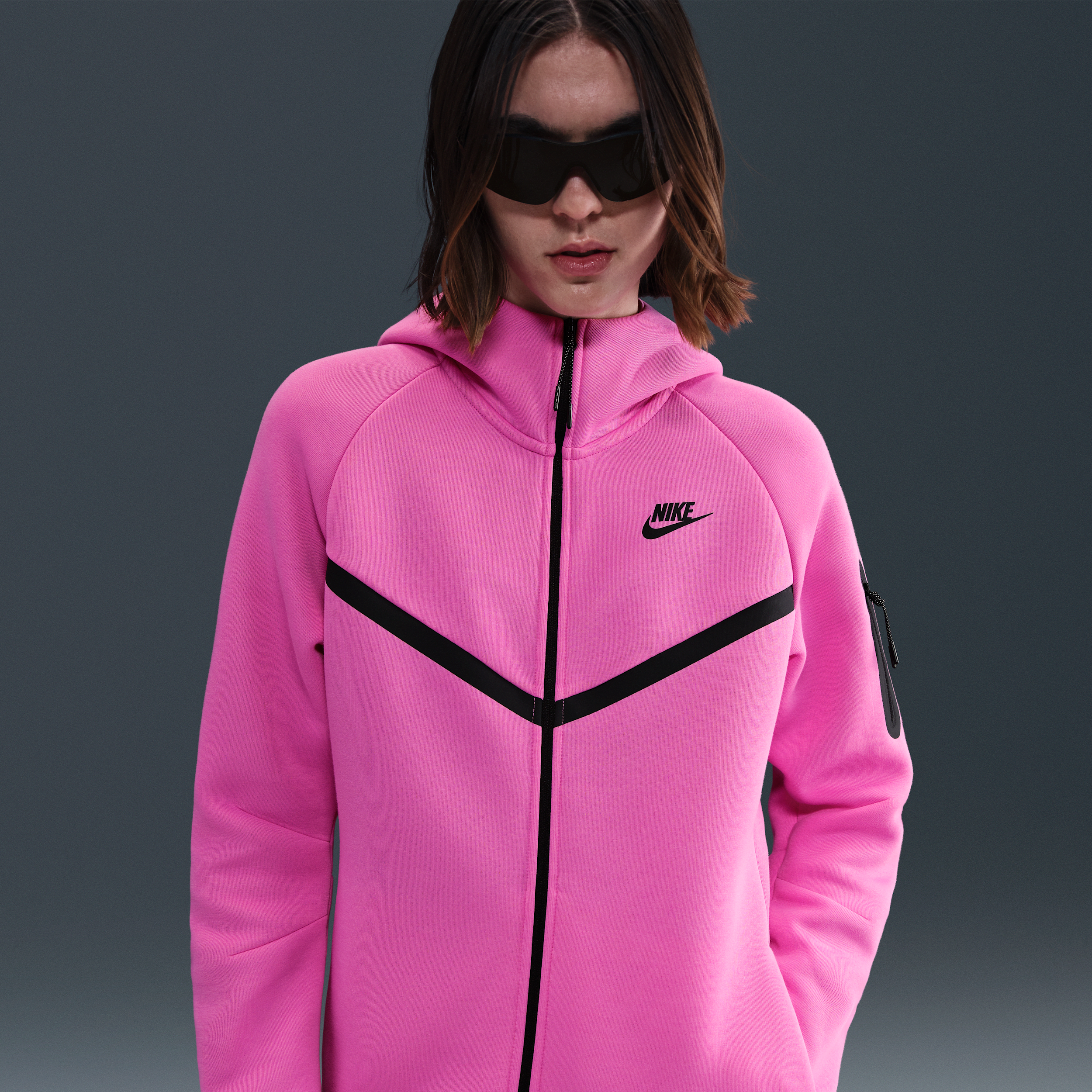 Thumbnail - Nike Sportswear Tech Fleece Windrunner Kapuzenjacke (Damen) - Pink