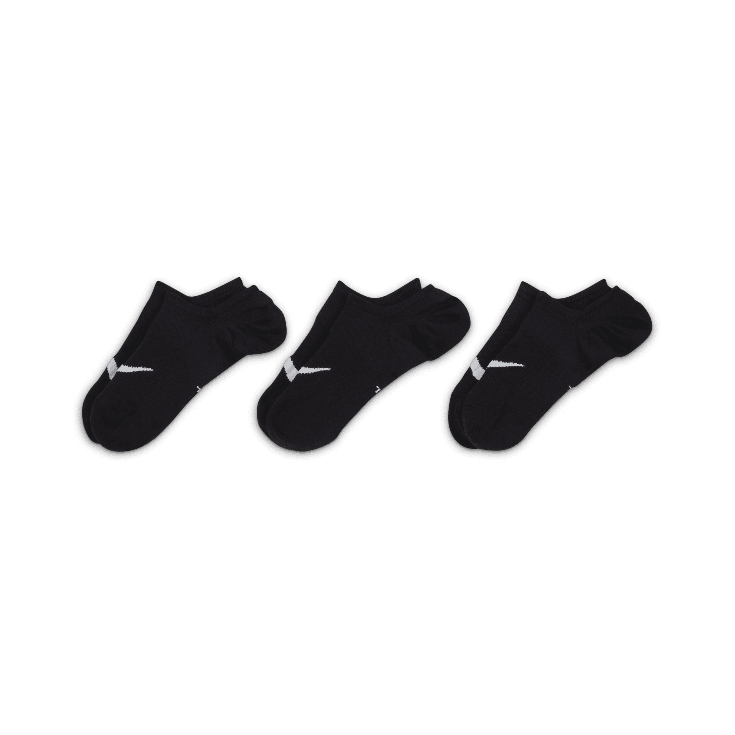 Socquettes ouvertes de training Nike Everyday Plus Lightweight pour Femme (3 paires) - Noir