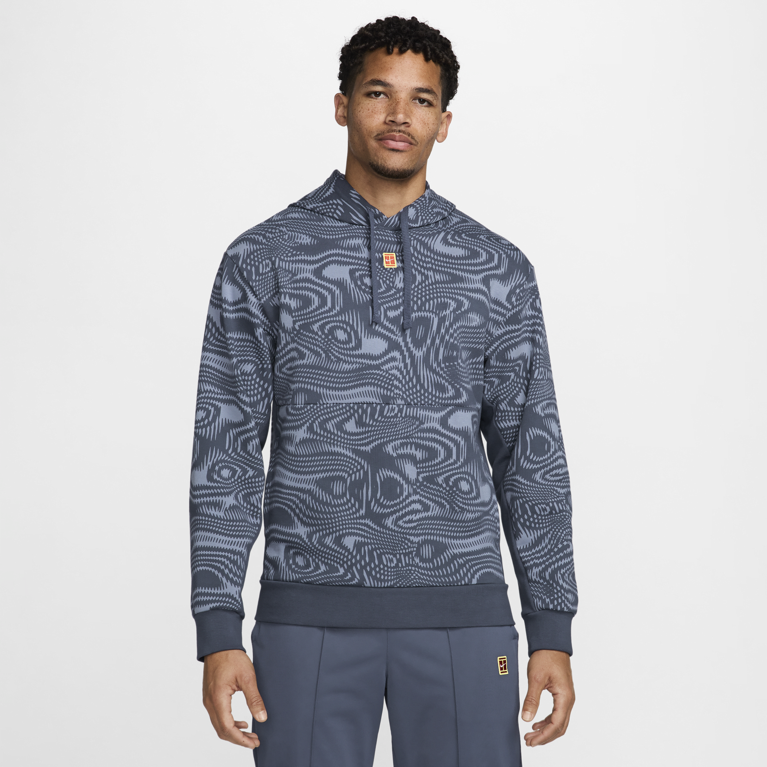 Nike Court Heritage Dri-FIT tennishoodie van fleece voor heren Blauw