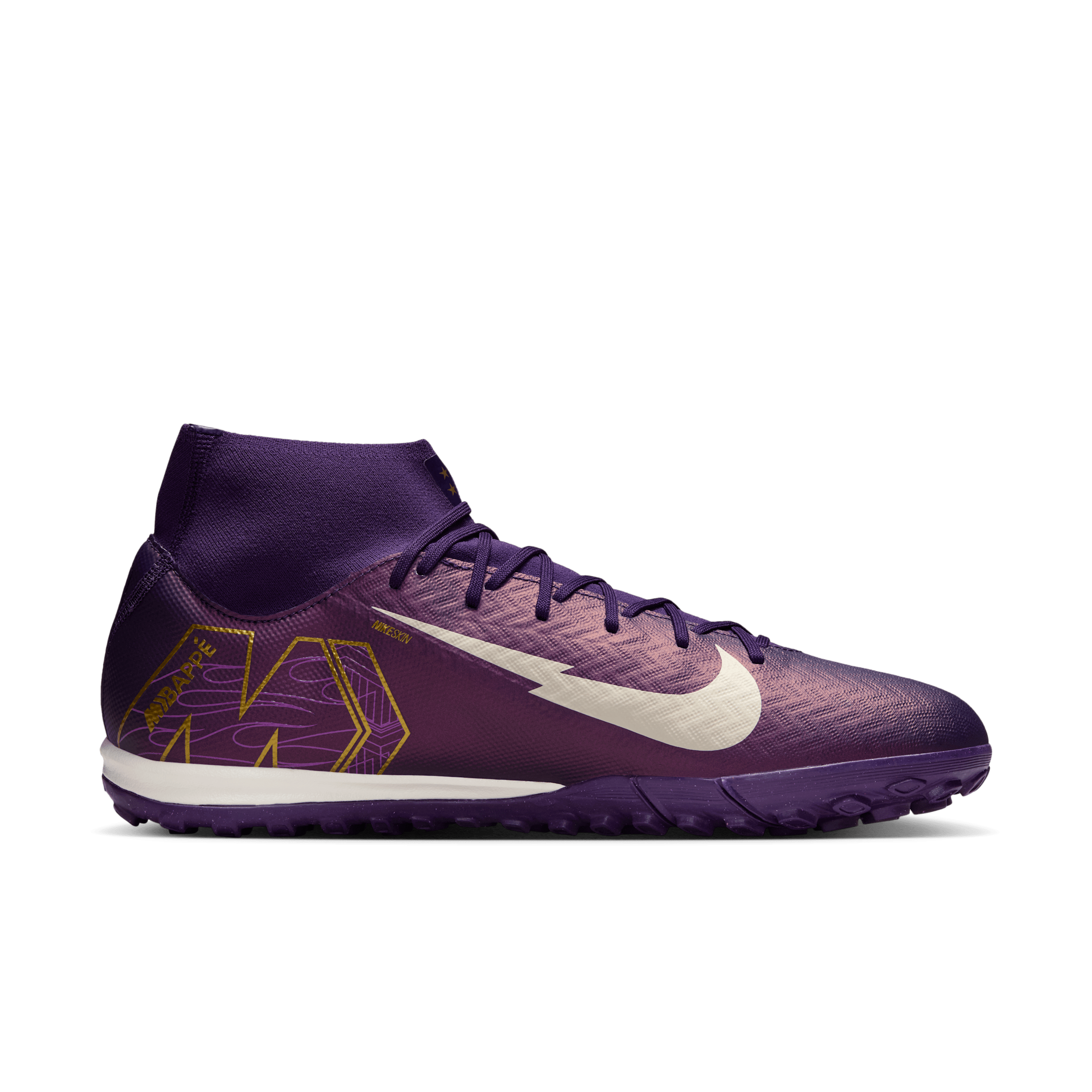 Chaussure de foot montante Nike Mercurial Superfly 10 Academy « Kylian Mbappé » pour surface synthétique - Pourpre