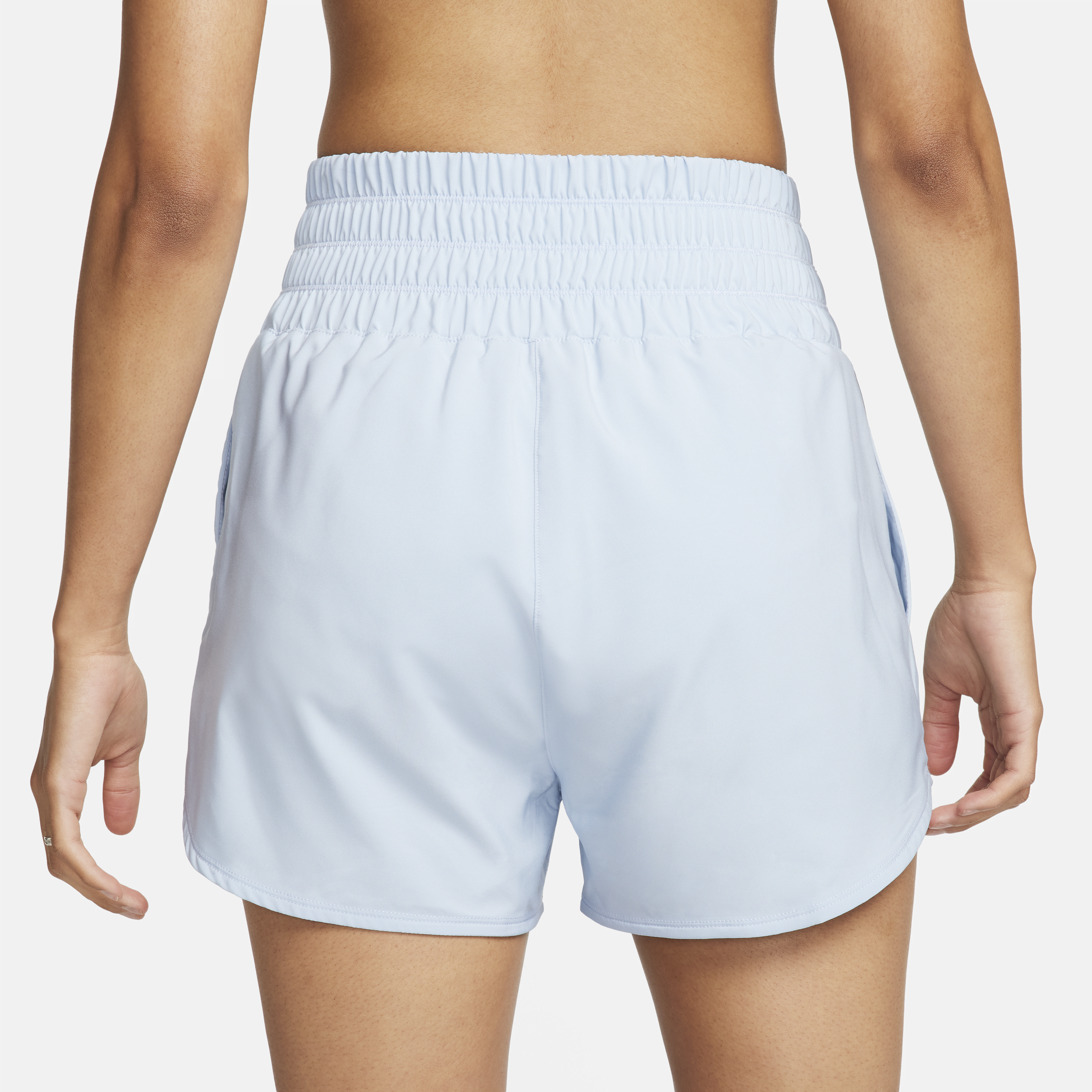 Nike One Dri-FIT damesshorts met ultrahoge taille en binnenbroekje (8 cm) Blauw