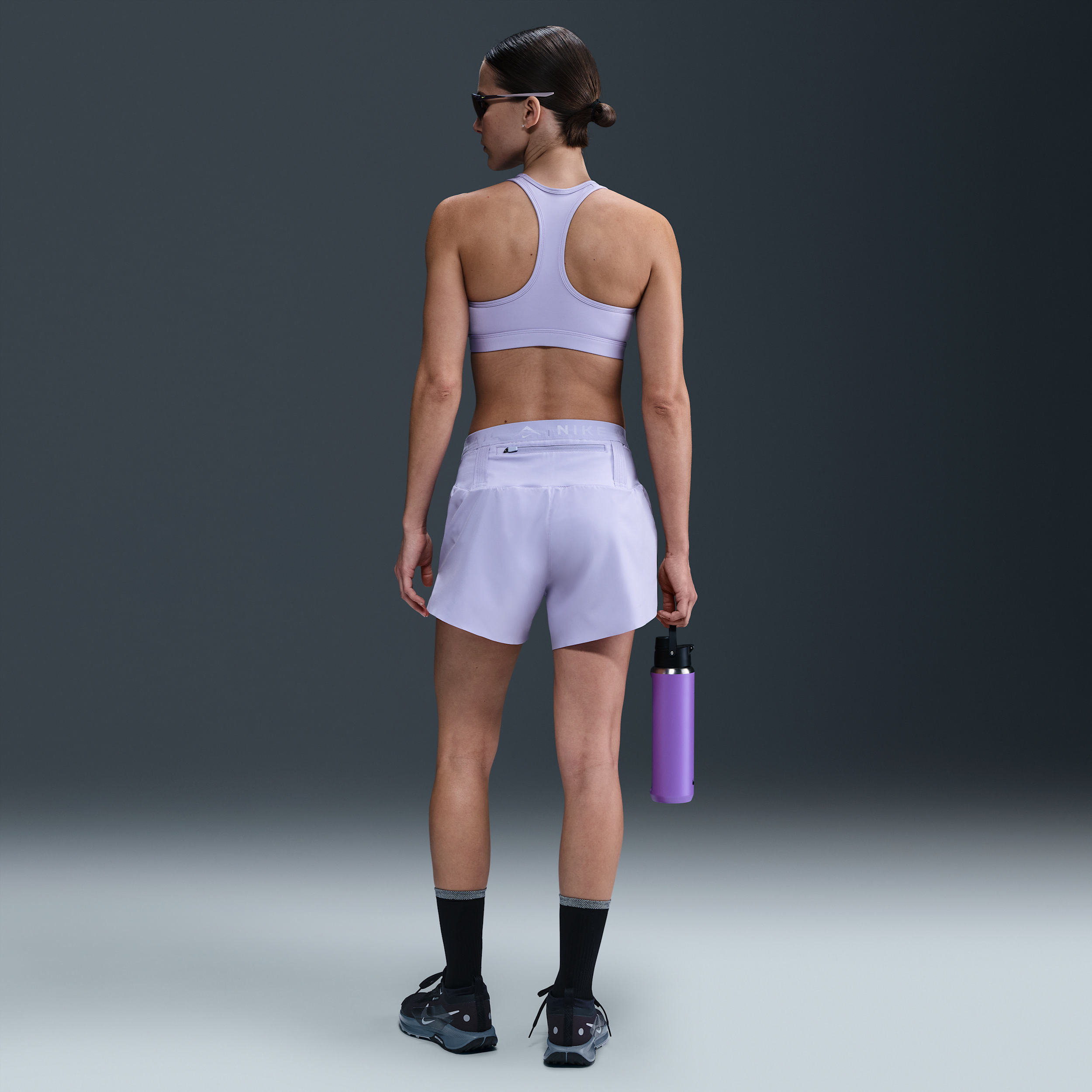 Nike Trail Dri-FIT hardloopshorts met binnenbroekje voor dames Paars