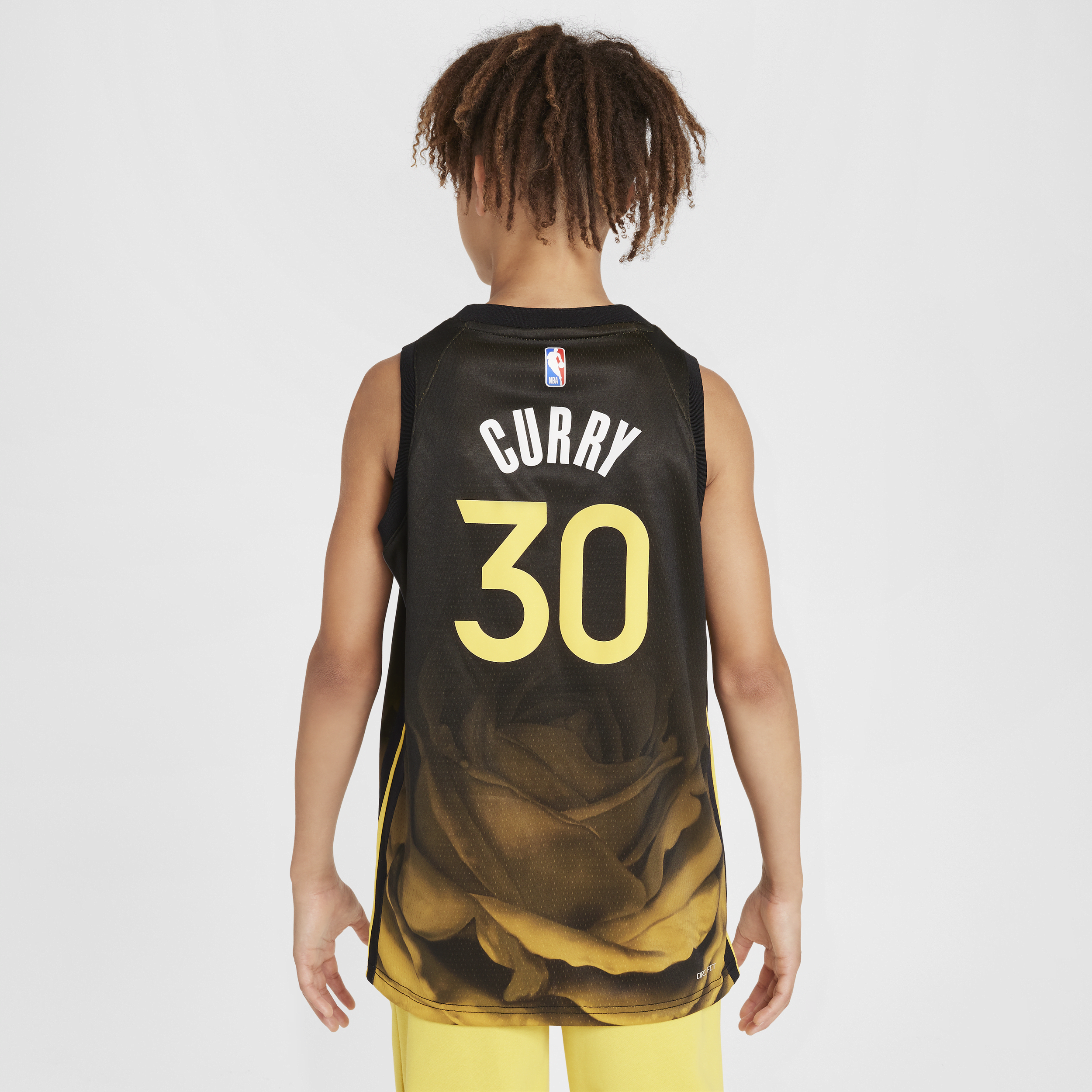 Nike Stephen Curry Golden State Warriors City Edition Swingman NBA-jersey met Dri-FIT voor kids Zwart