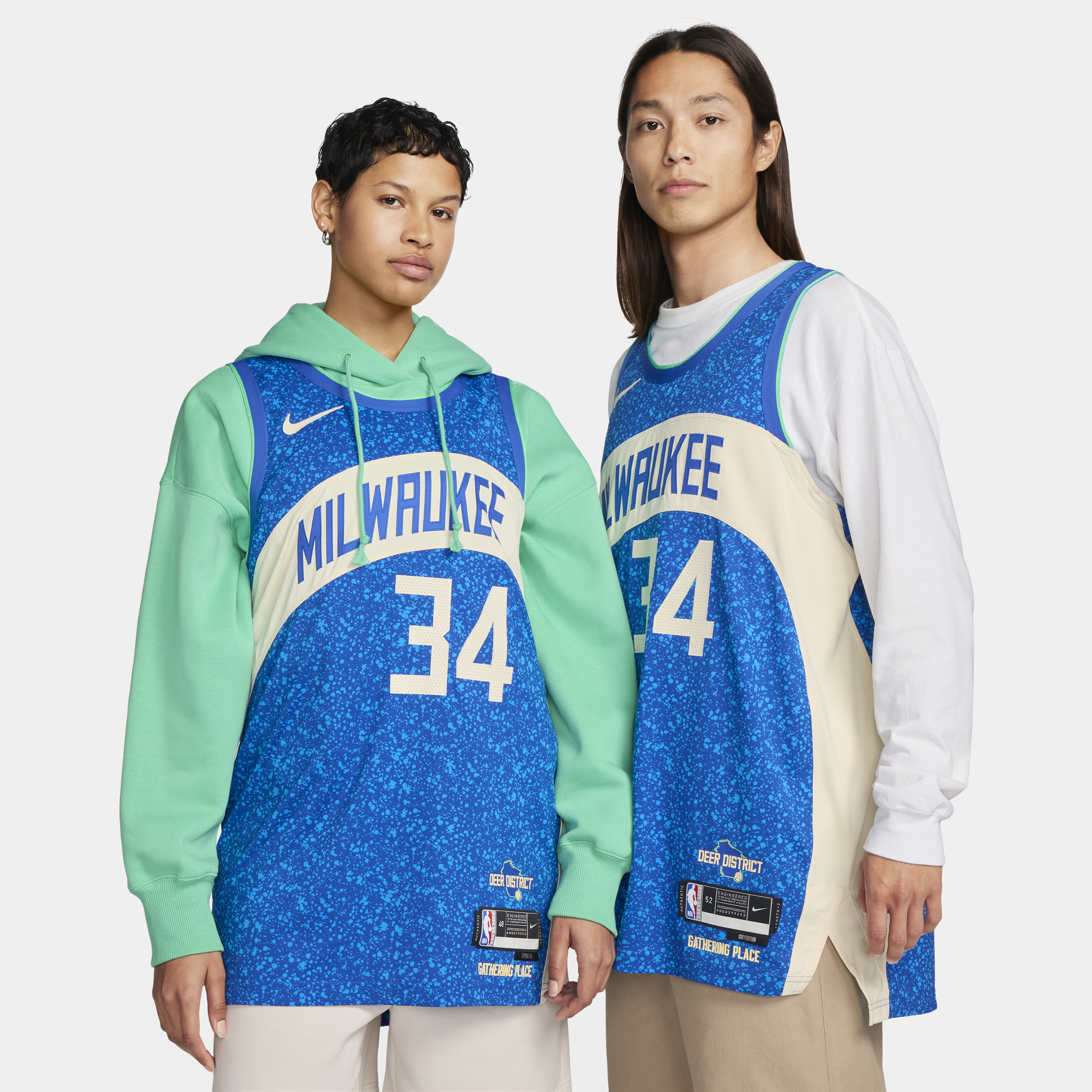 Nike Giannis Antetokounmpo Milwaukee Bucks 2023 24 City Edition Dri-FIT ADV Authentic NBA-jersey voor heren Blauw