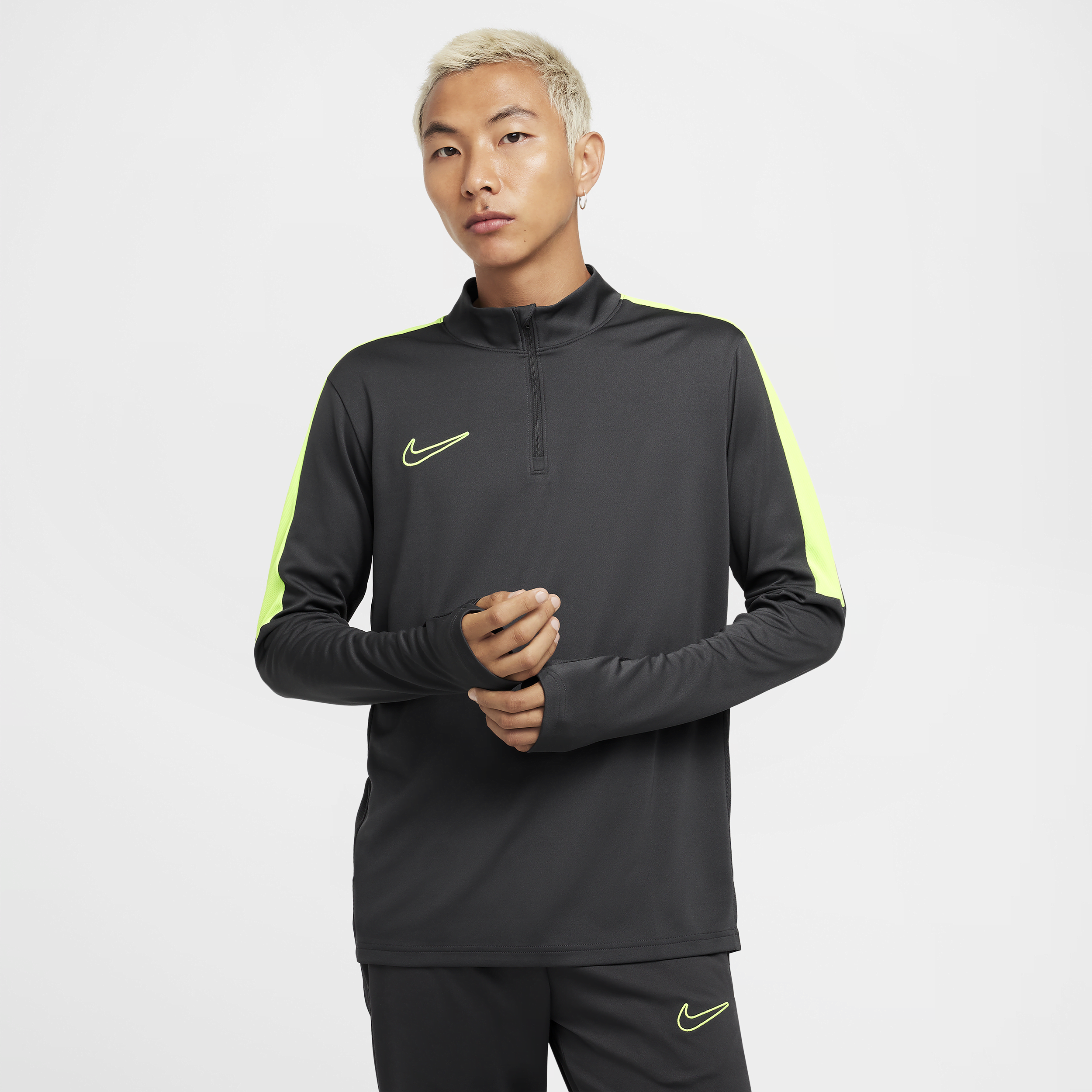 Haut de foot à demi-zip Dri-FIT Nike Academy pour homme - Gris