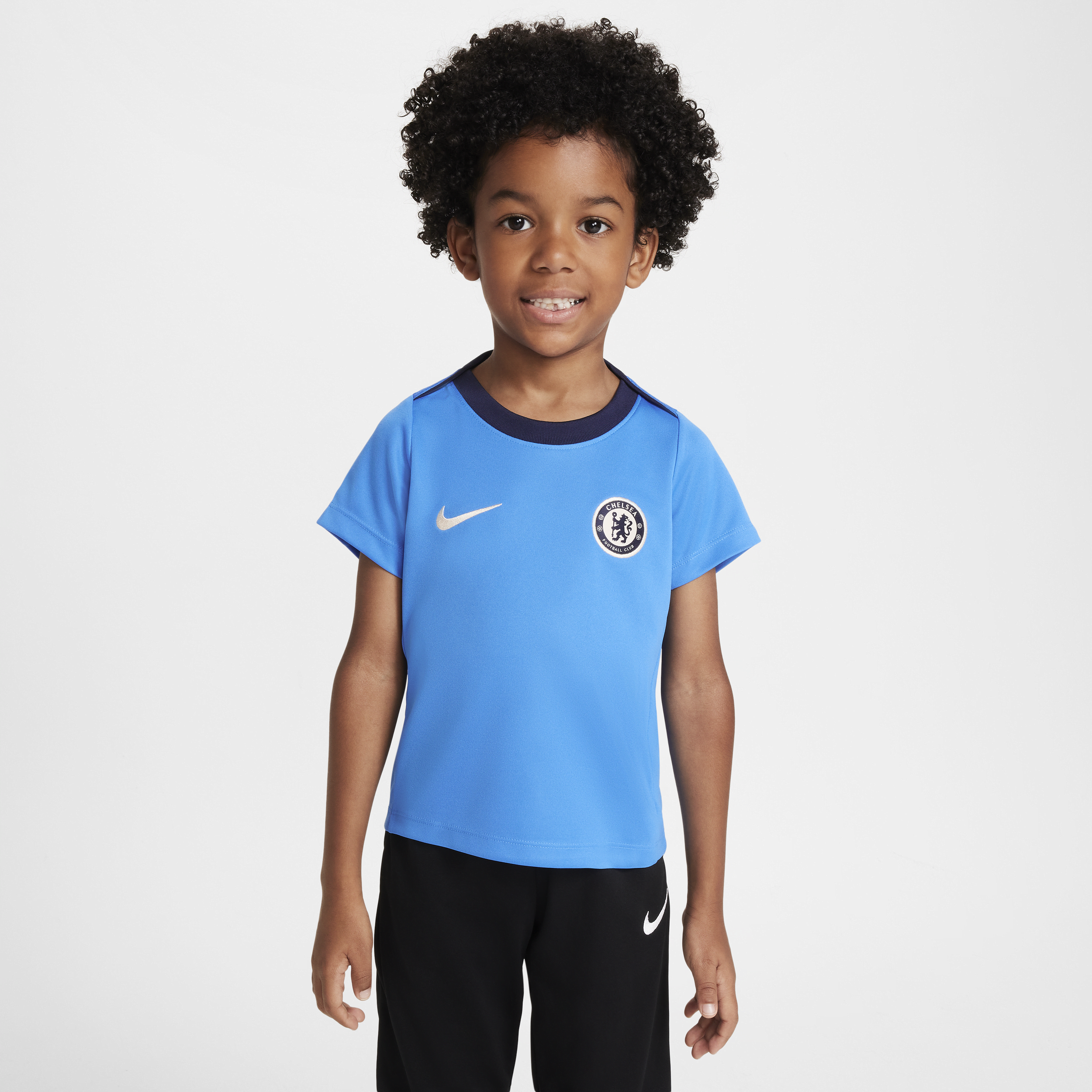 Haut de foot à manches courtes Nike Dri-FIT Chelsea FC Academy Pro pour enfant - Bleu