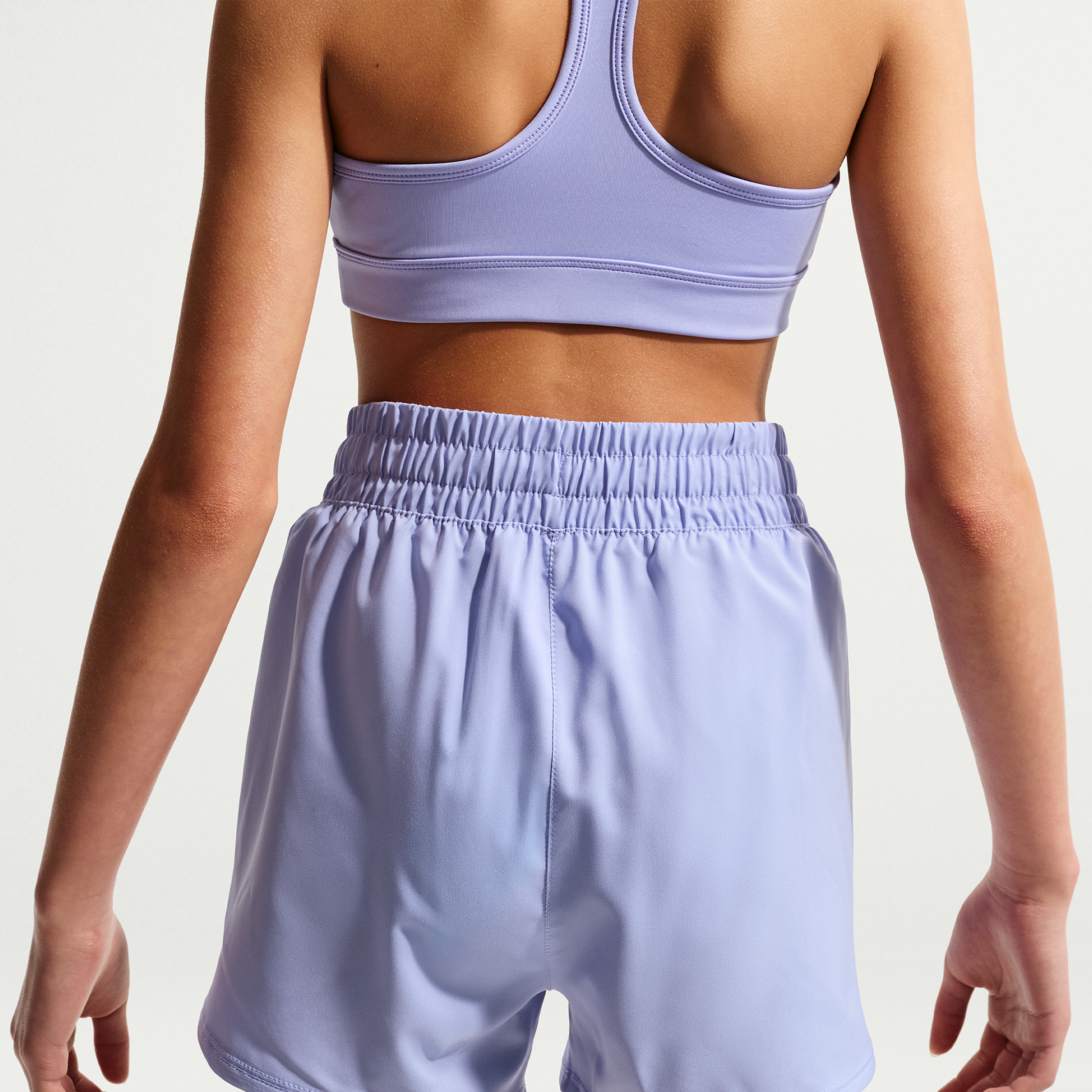 Thumbnail - Nike One Dri-FIT Web-Trainingsshorts mit hohem Bund für ältere Kinder (Mädchen) - Lila