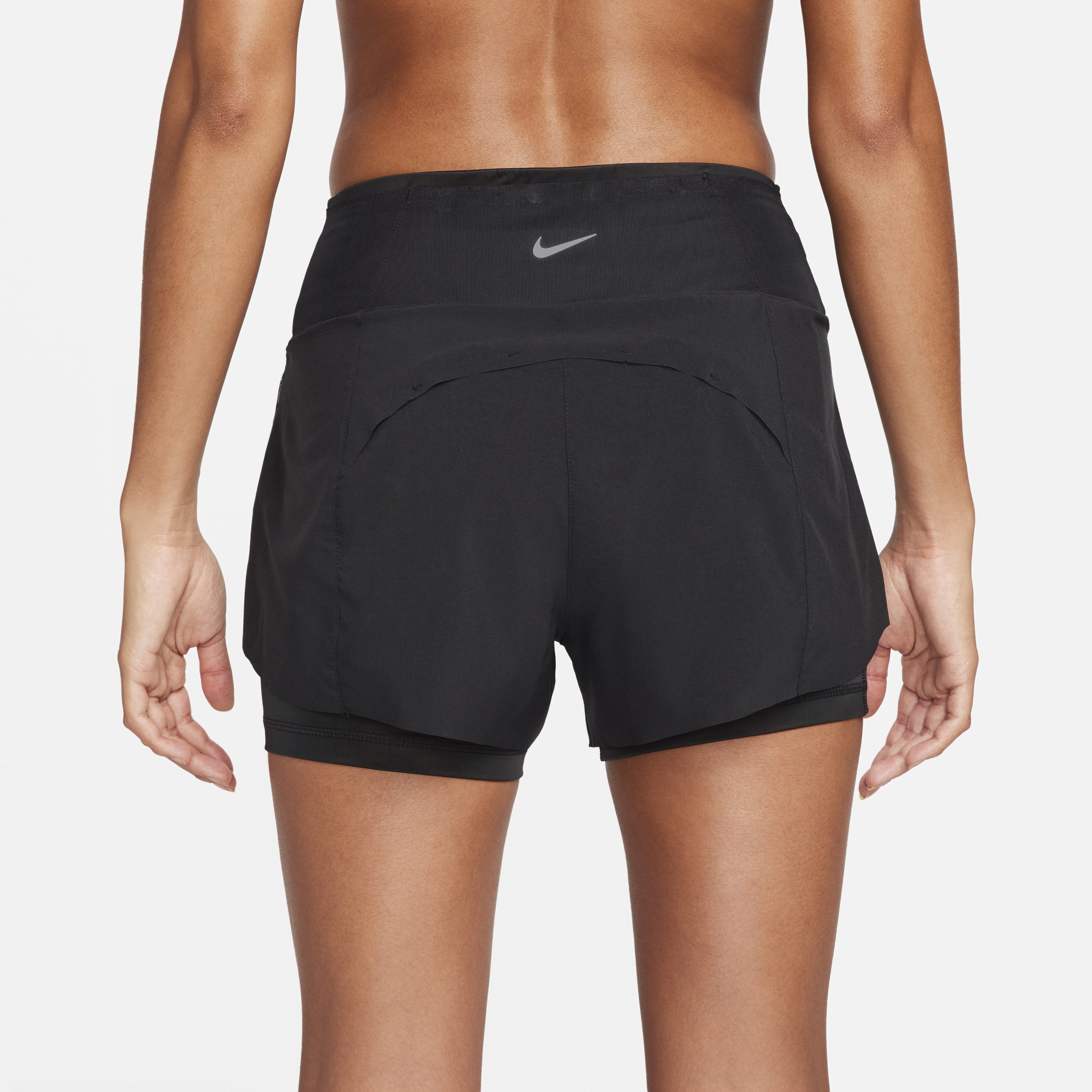 Short de running 2-en-1 avec poches taille mi-basse 8 cm Nike Dri-FIT Swift pour femme - Noir