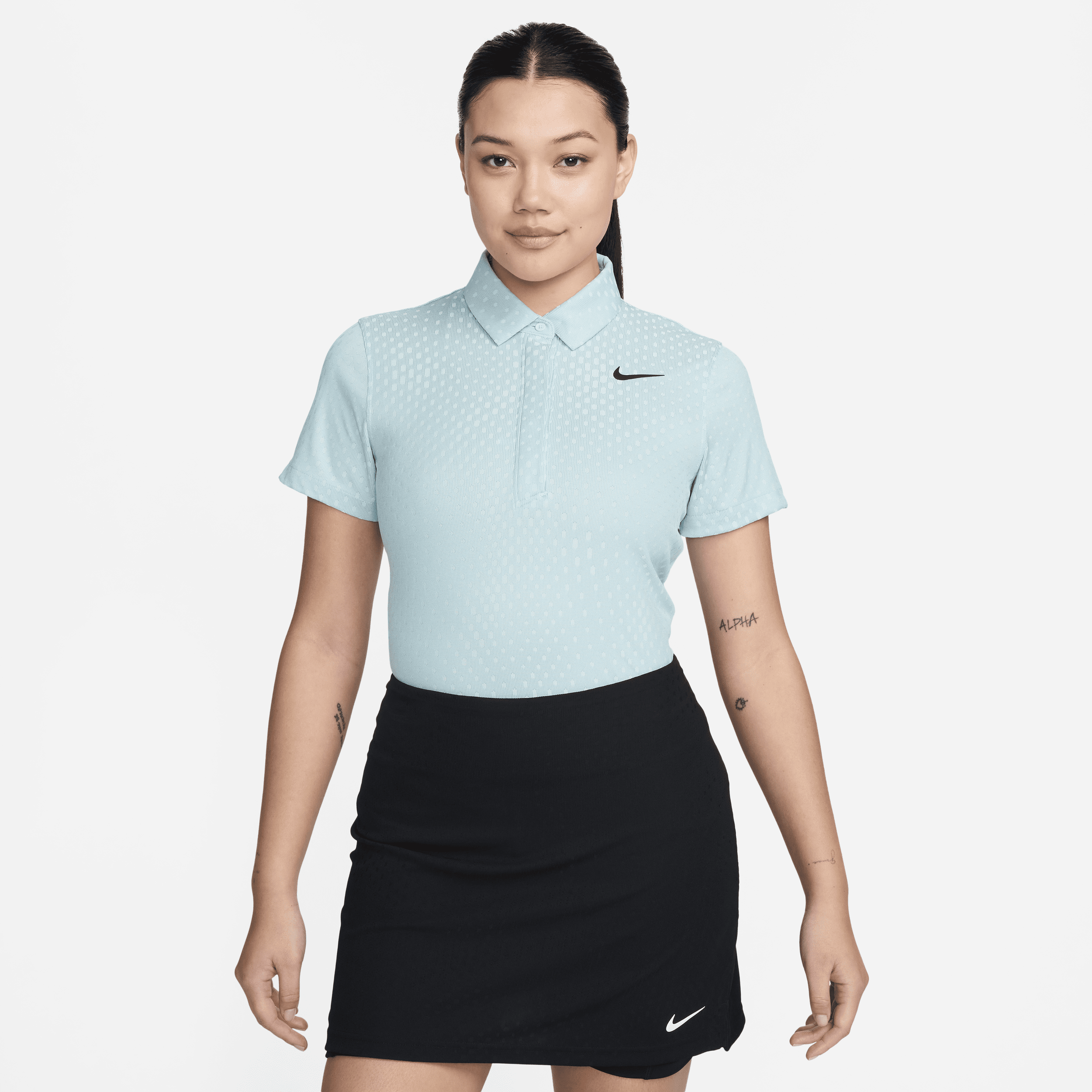 Nike Tour Dri-FIT ADV golfpolo met korte mouwen voor dames Blauw