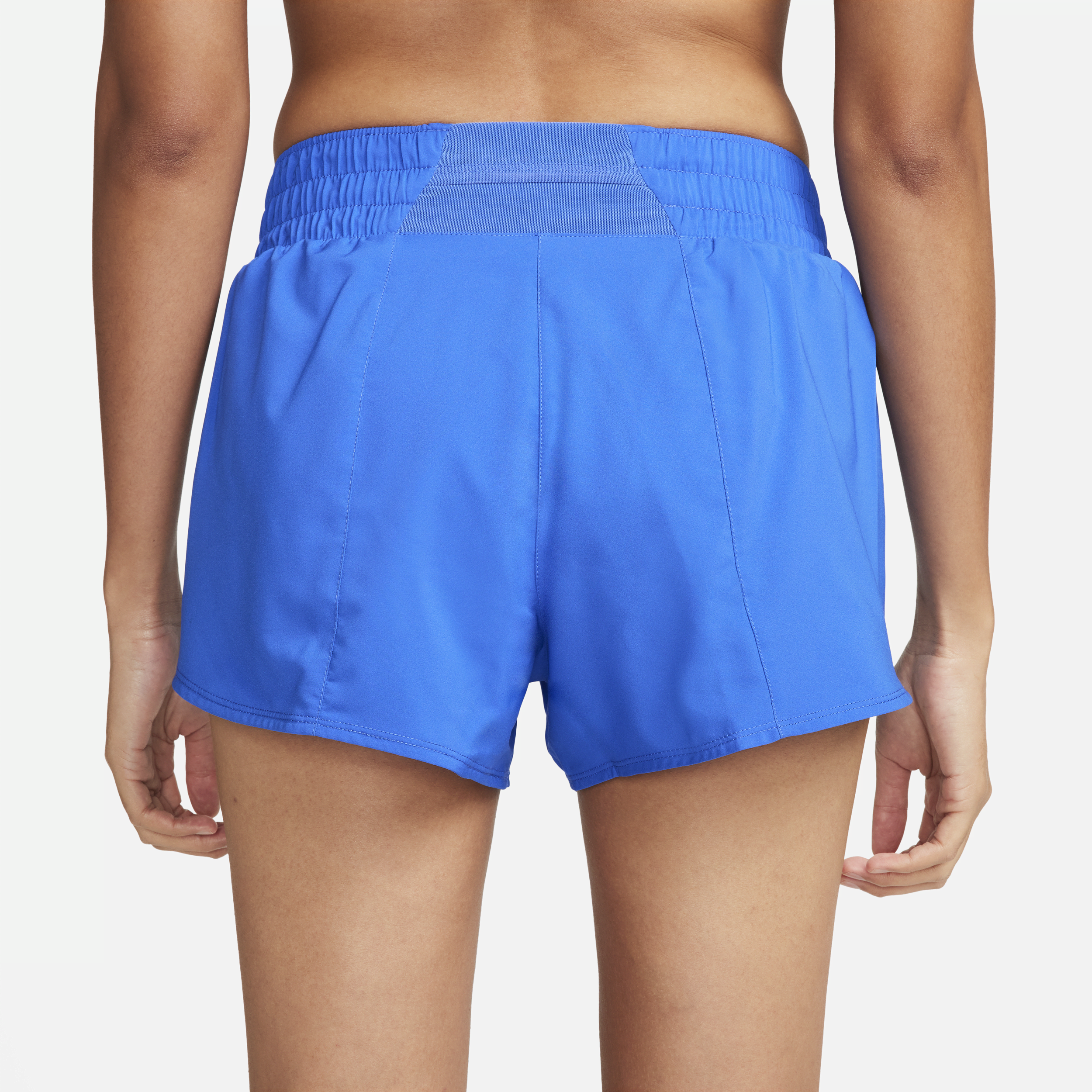 Nike One Dri-FIT damesshorts met halfhoge taille en binnenbroekje (8 cm) Blauw