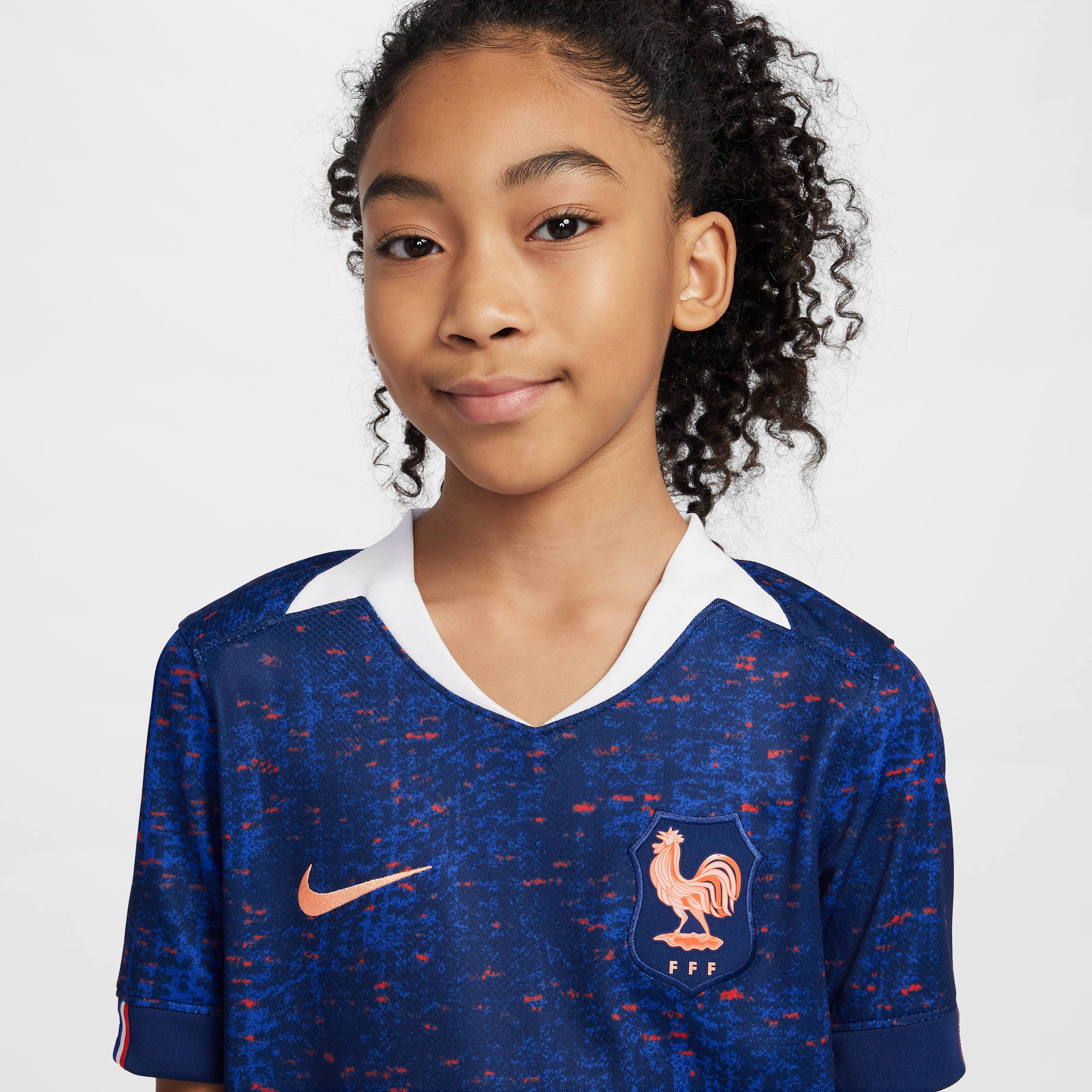 Thumbnail - FFF 2025 Stadium Home (Frauenteam) Nike Dri-FIT Replika-Fußballtrikot (ältere Kinder) - Blau