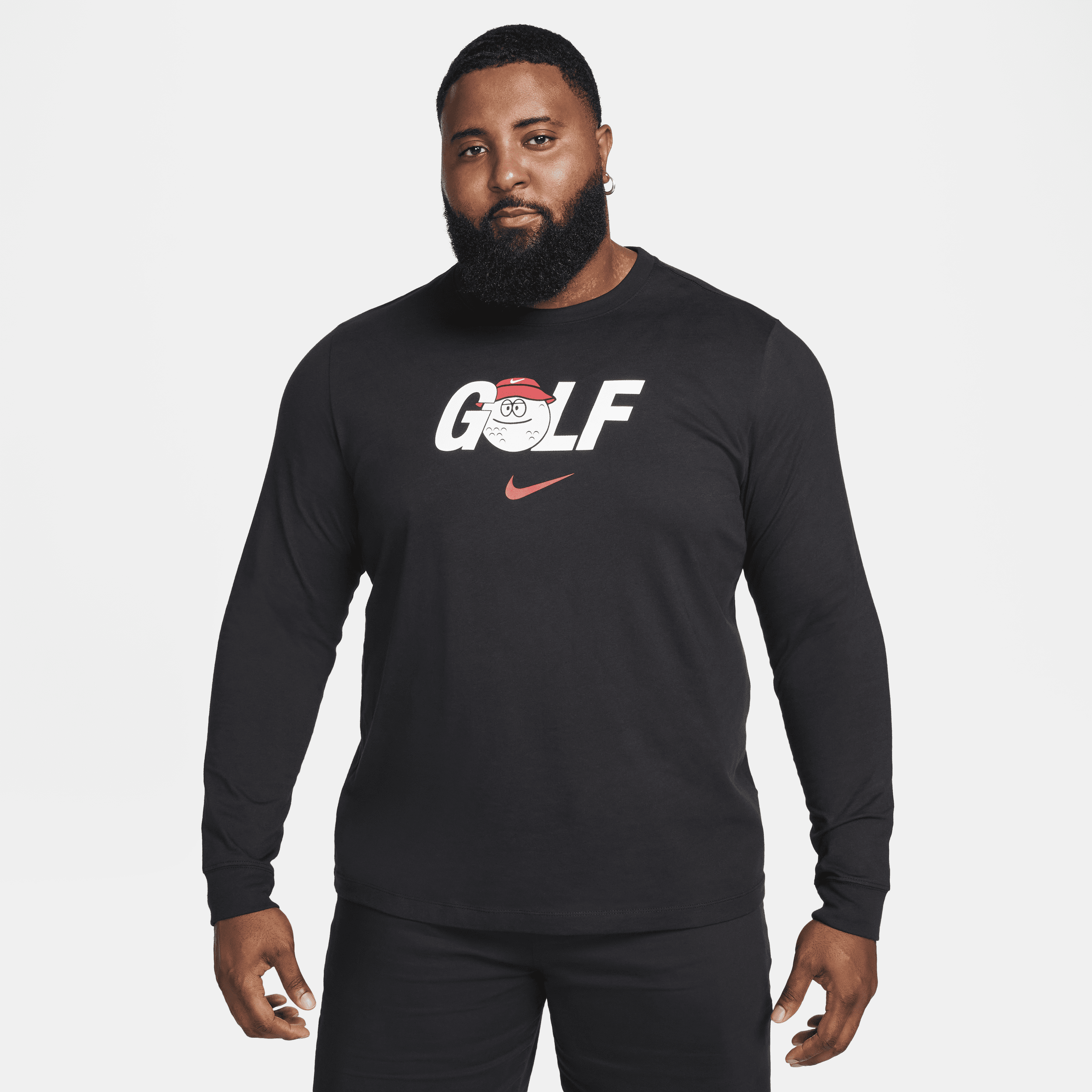 Nike Golfshirt met lange mouwen voor heren Zwart