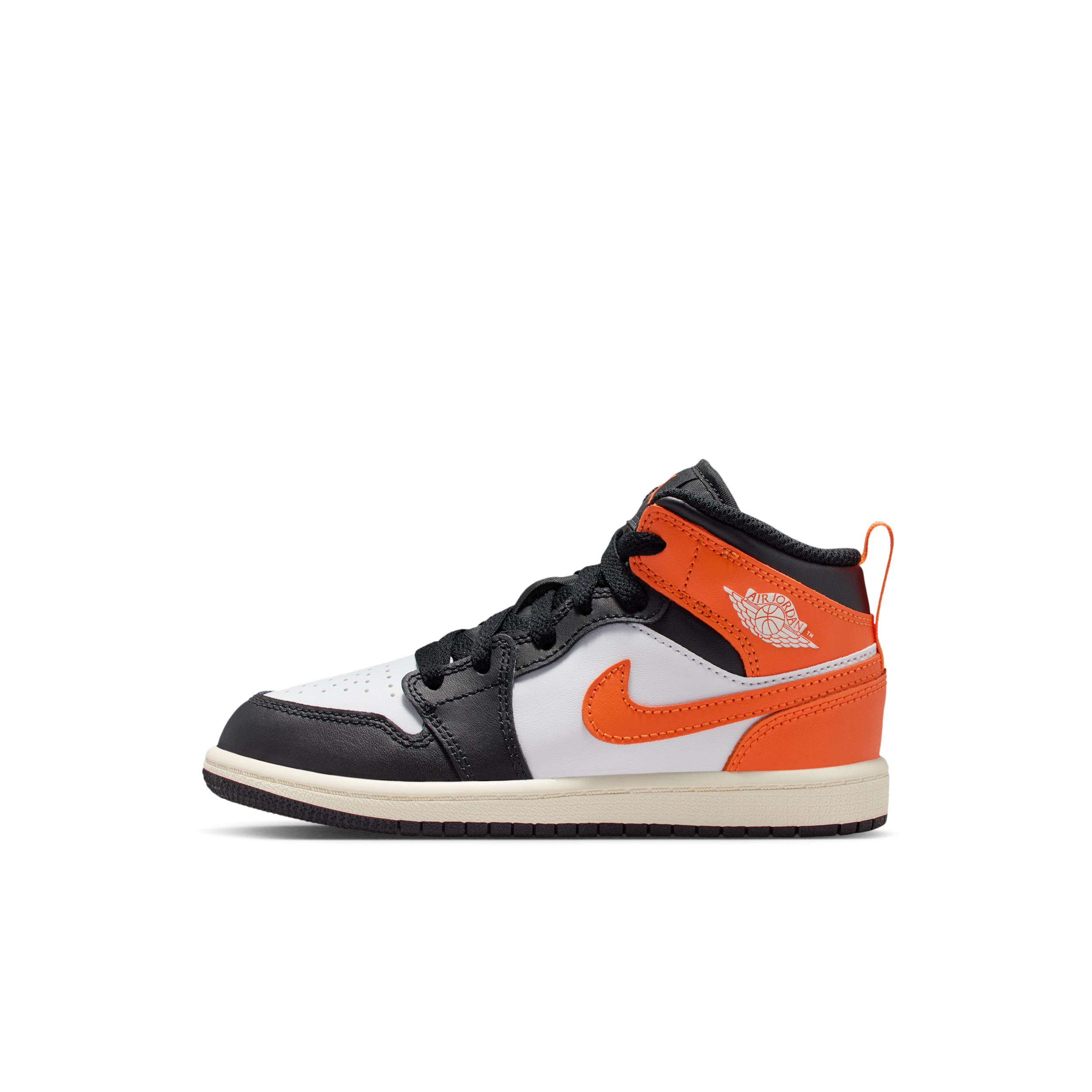 Nike Jordan 1 Mid Younger Kids Shoes - Orange