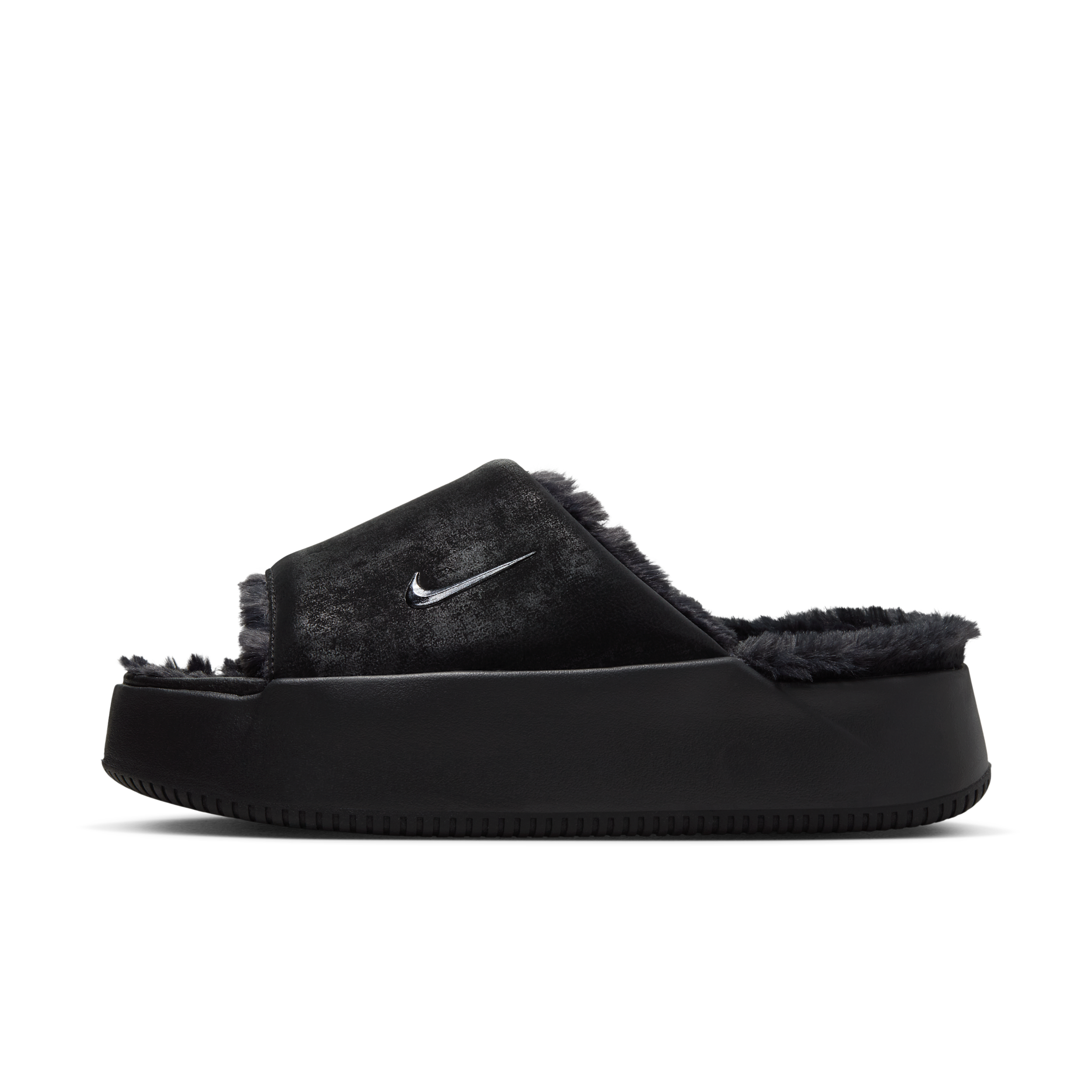 Nike Calm Elevation Fur Women's Slides - Black - HV8560-001
