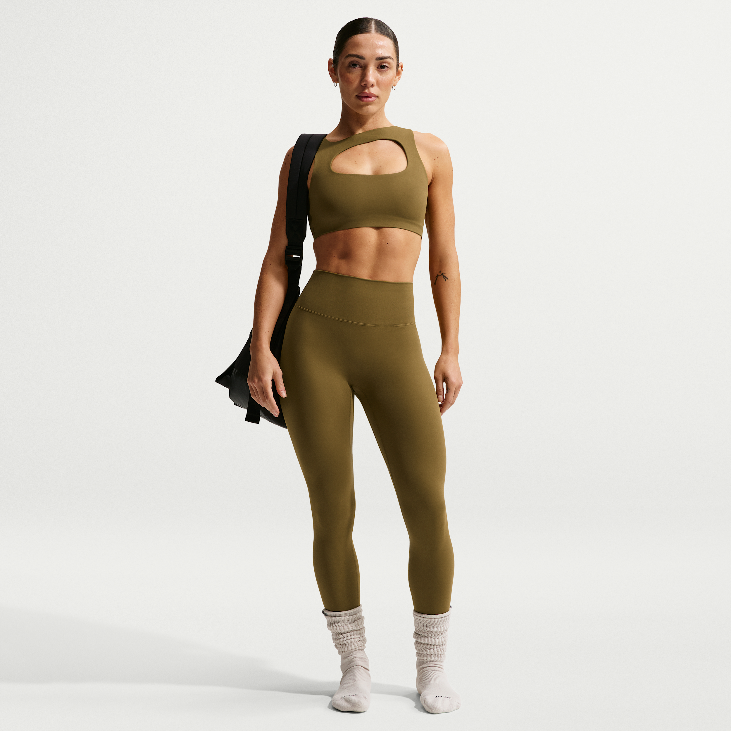 Leggings a 7/8 a vita alta senza cucitura anteriore Nike Zenvy – Donna - Marrone