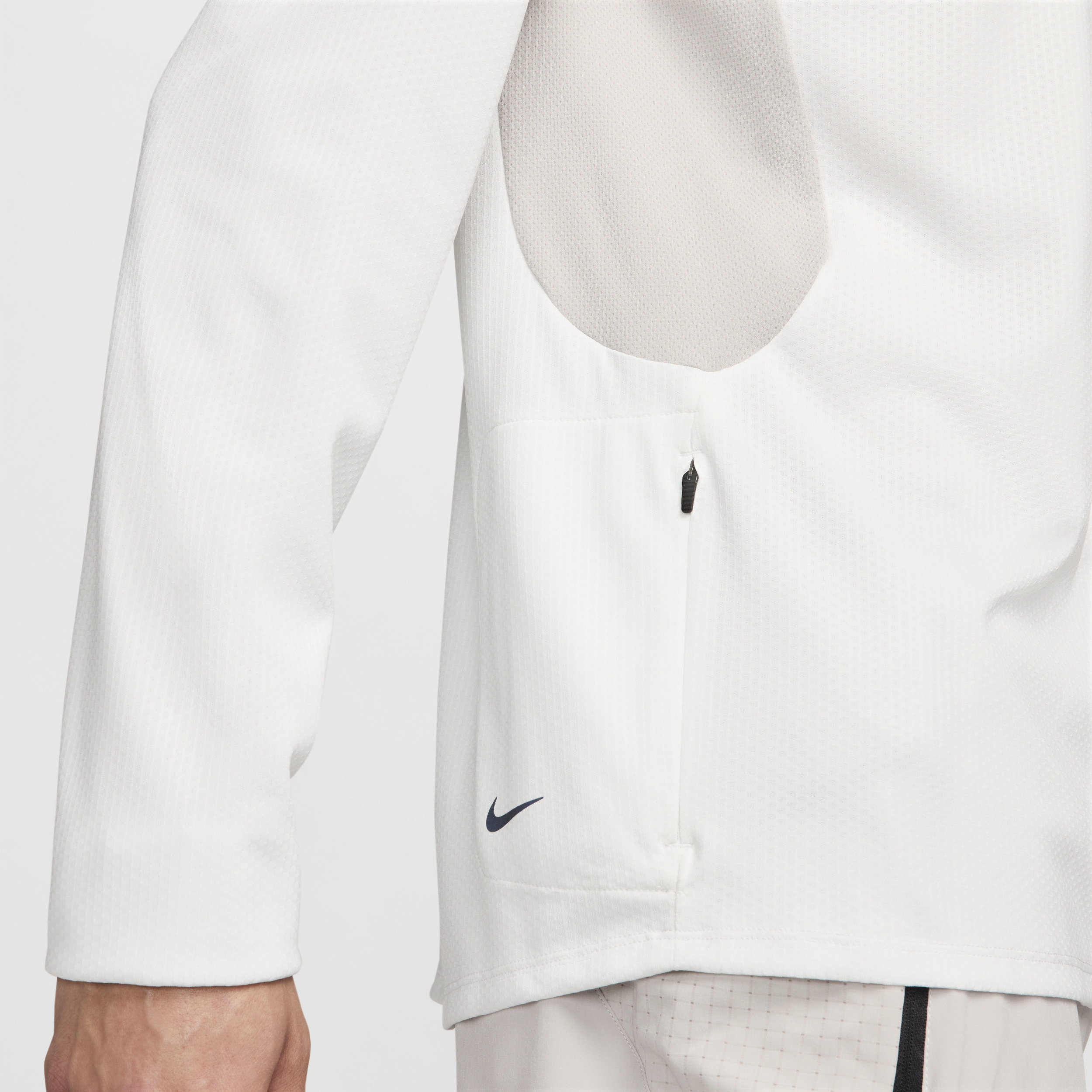 Nike Trail Dri-FIT UV-hardlooptop met capuchon en lange mouwen voor heren Wit