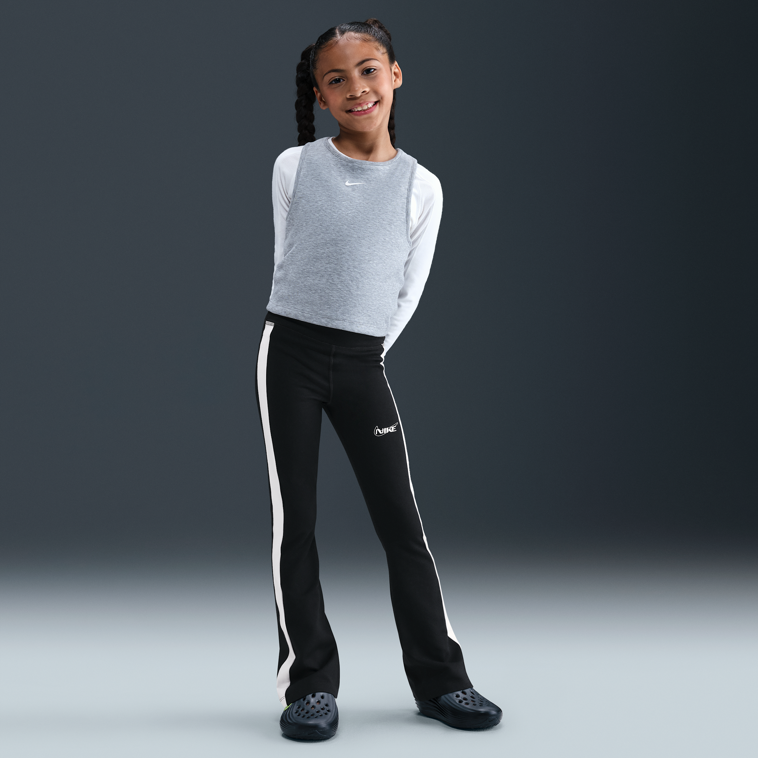 Nike Klassieke Flare legging voor meisjes - Zwart