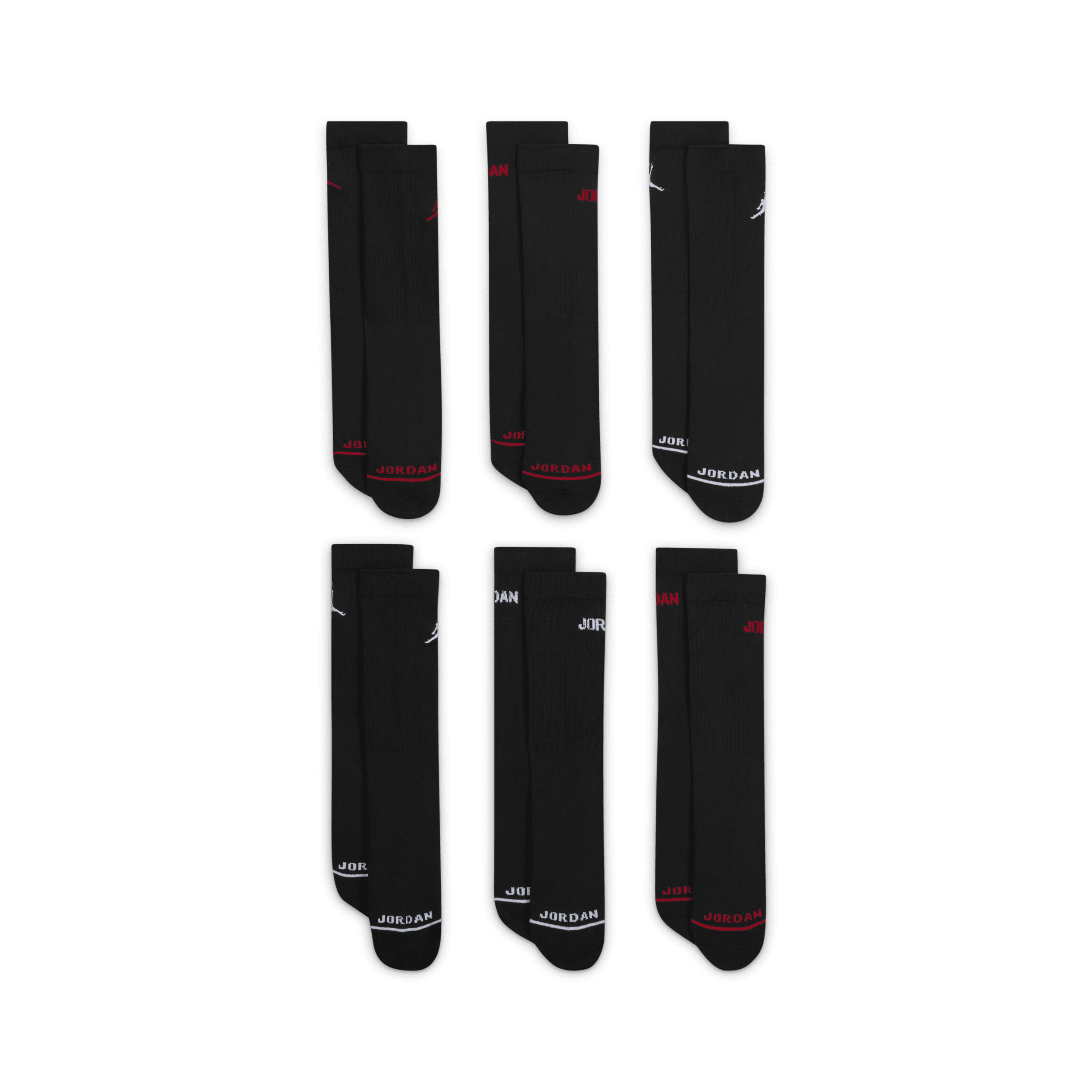 Jordan Crew sokken voor kleuters (6 paar) Zwart