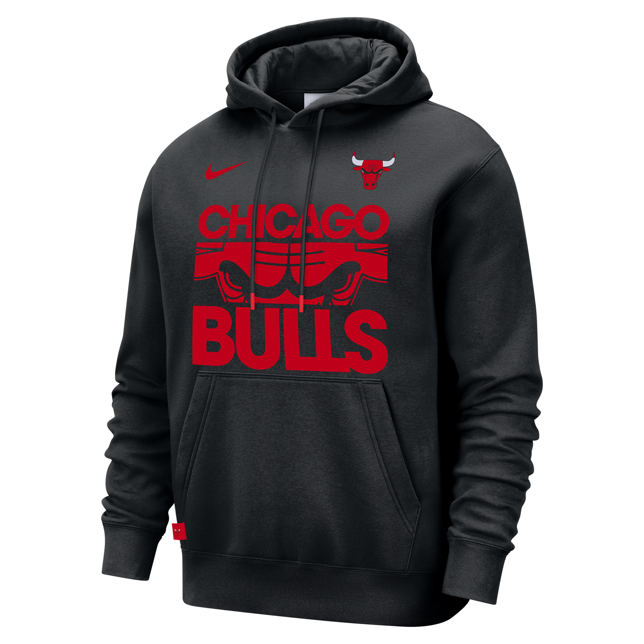 Chicago Bulls Club Courtside Men’s Nike NBA Pullover Hoodie – Black – Cotton/Polyester