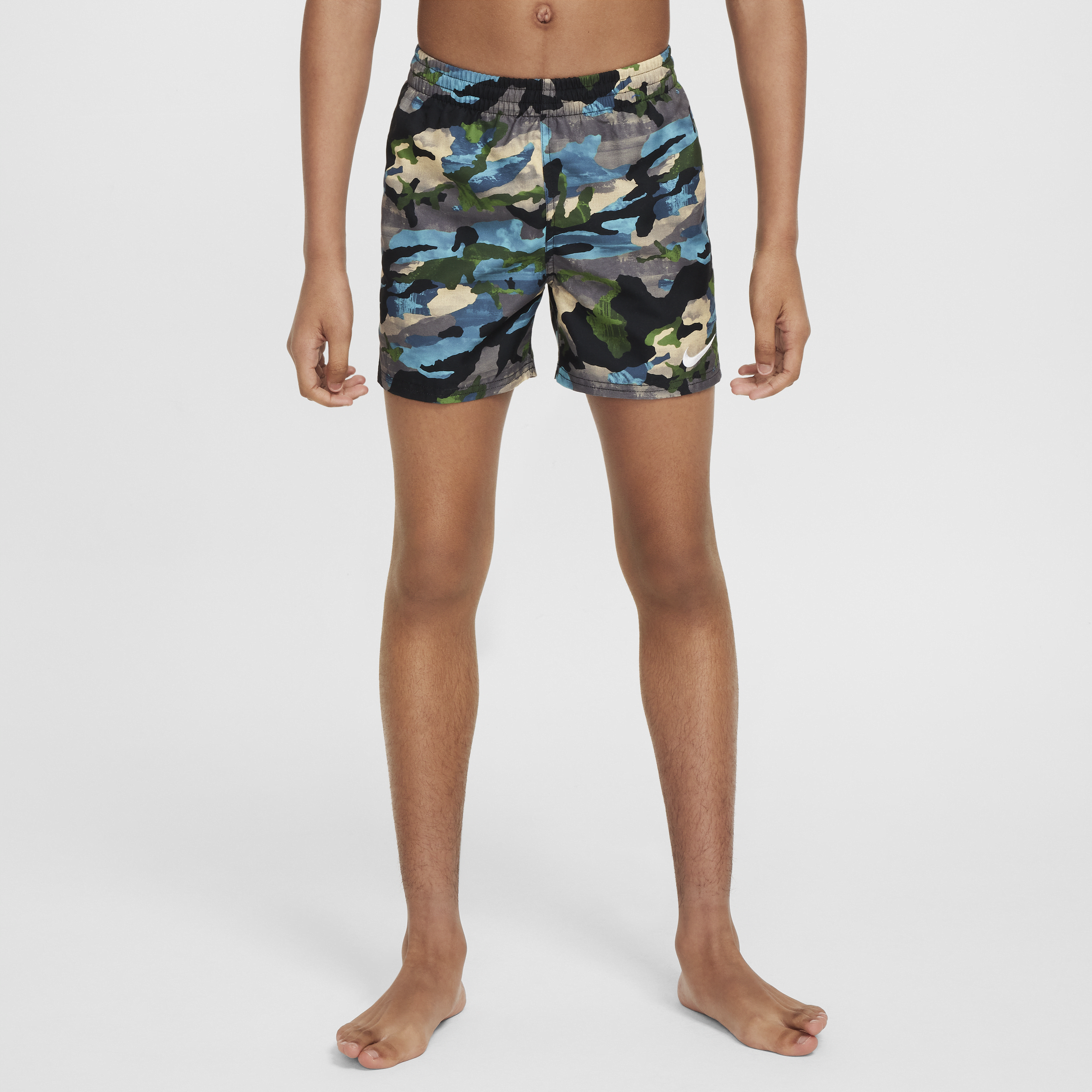Nike Swim Classic Camo volley shorts voor jongens (10 cm) Zwart