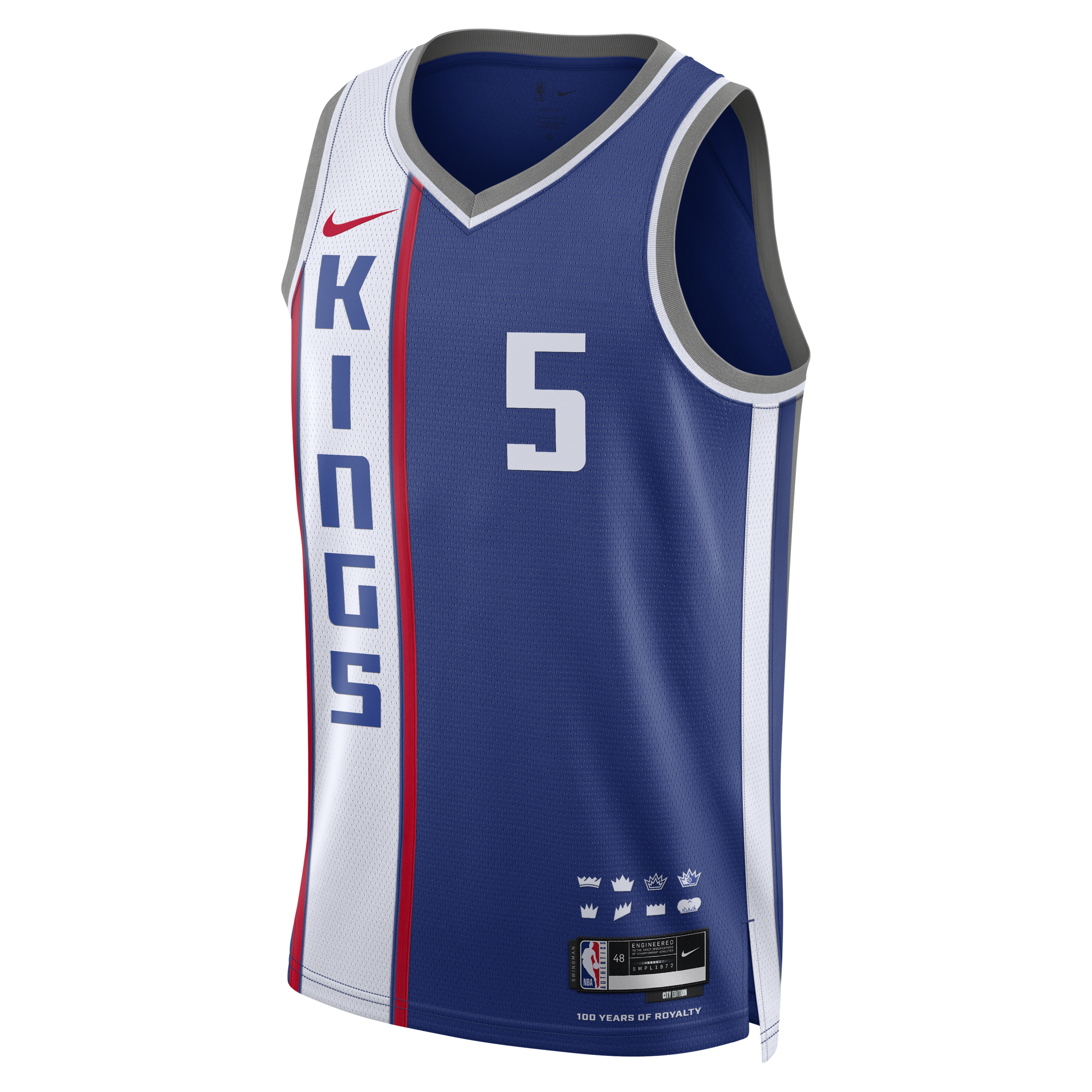 Nike De'Aaron Fox Sacramento Kings City Edition 2023 24 Dri-FIT Swingman NBA-jersey voor heren Blauw