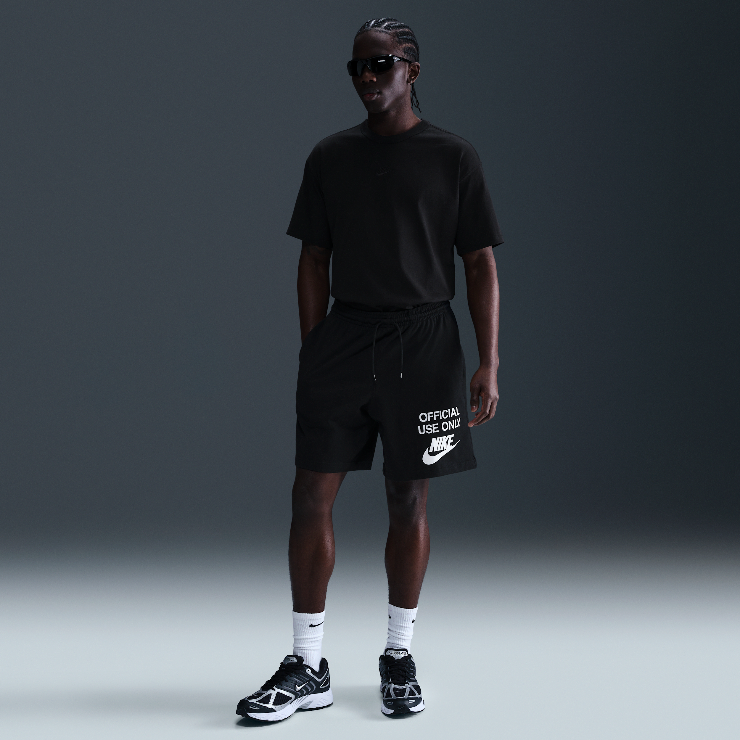 Thumbnail - Nike Club Strick-Sorts für Herren - Schwarz