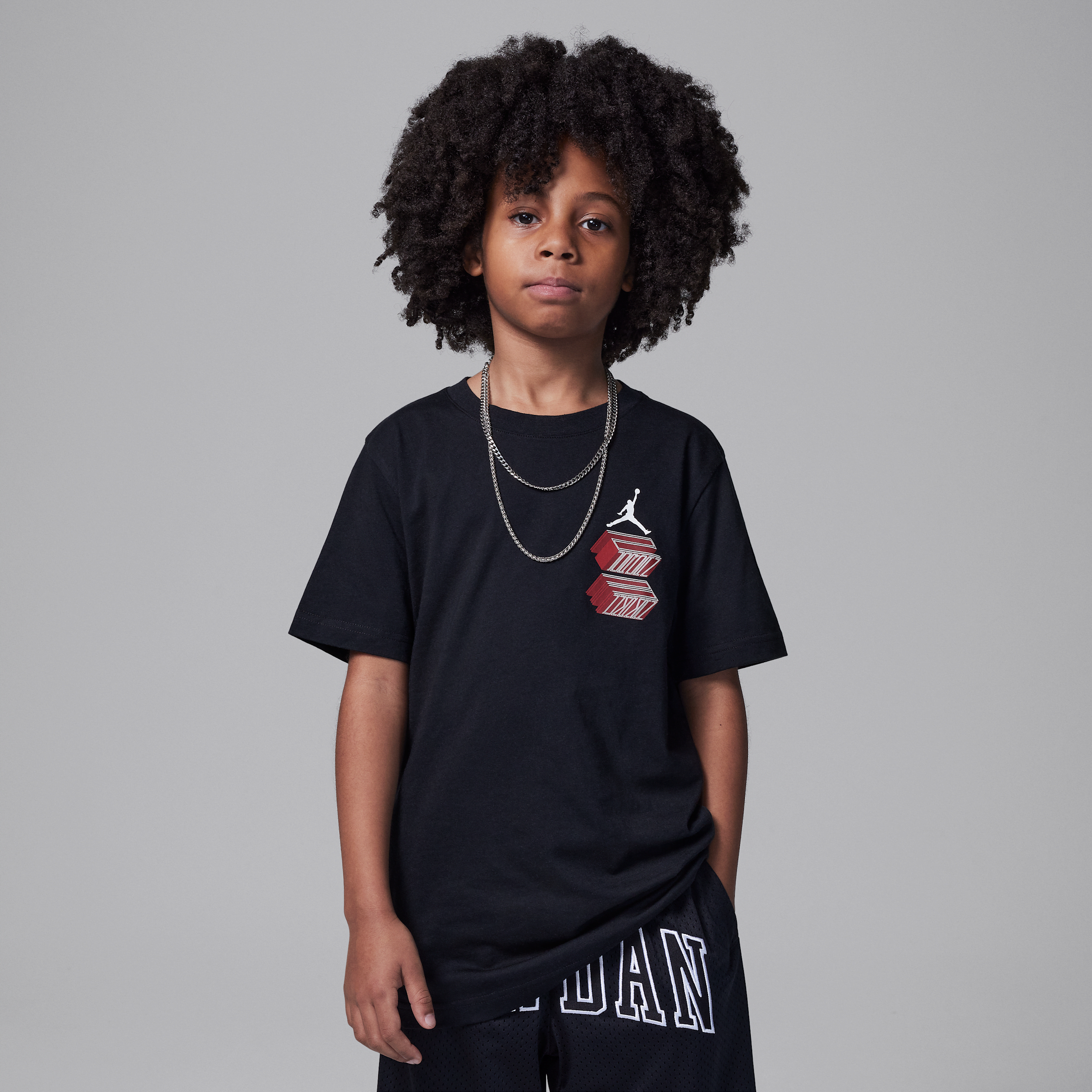 Jordan Air  11 23 raster T-shirt voor kids - Zwart