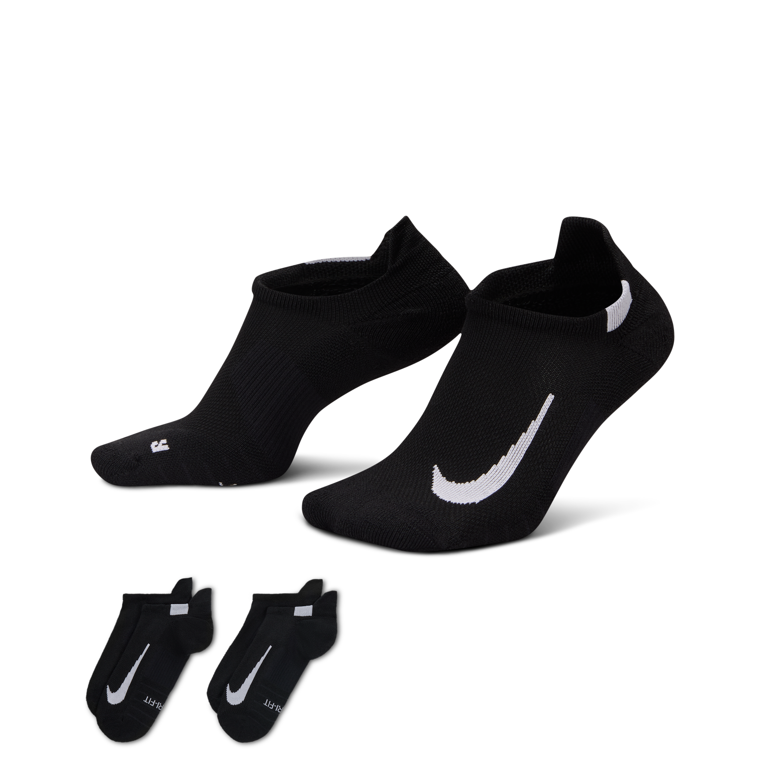 Chaussettes de running invisibles Nike Multiplier (2 paires) - Noir